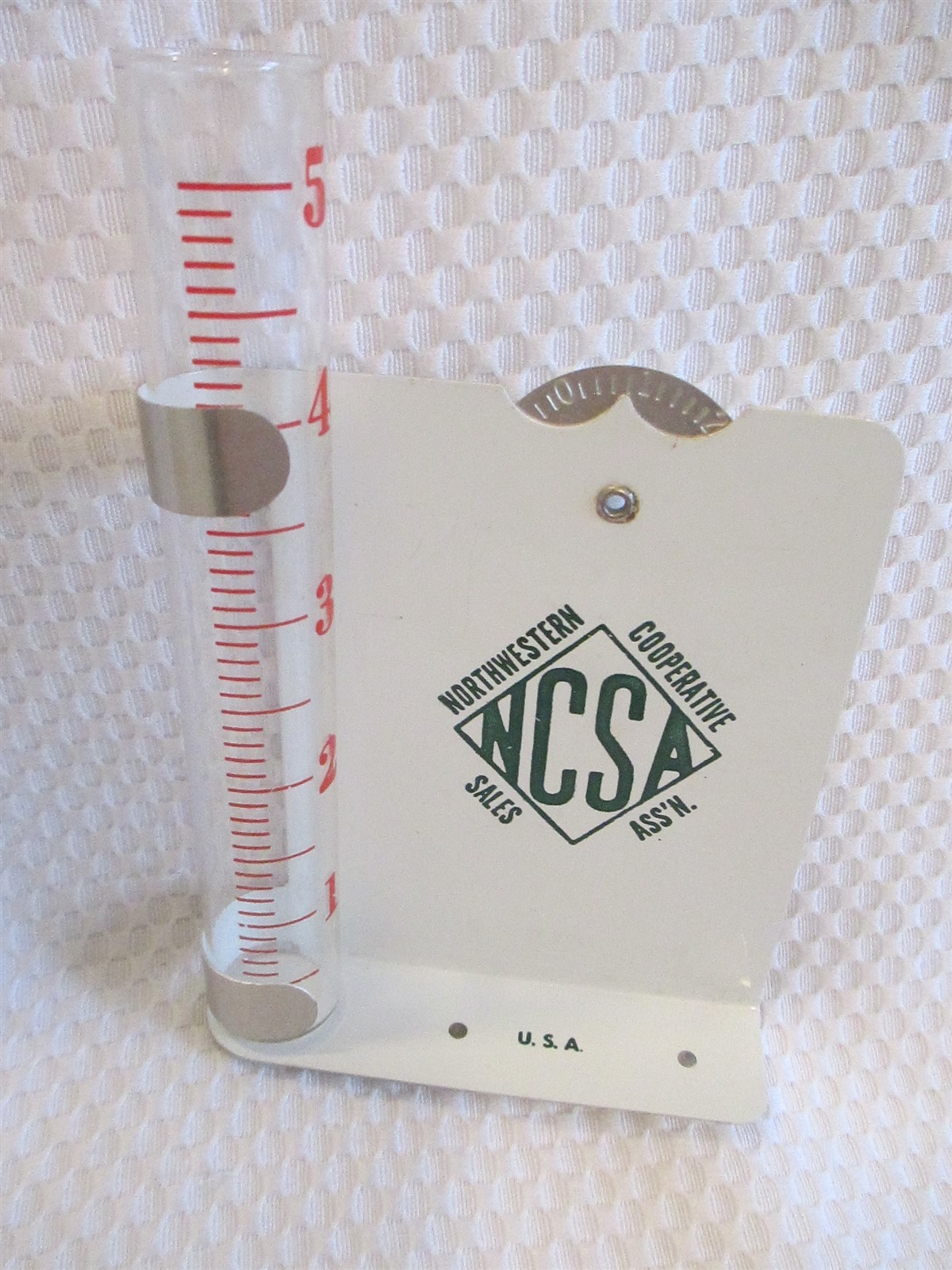VINTAGE AG METAL ADVERTISING NORTHWESTERN OHIO CO-OP ASSN RAIN GAUGE USA W/BOX