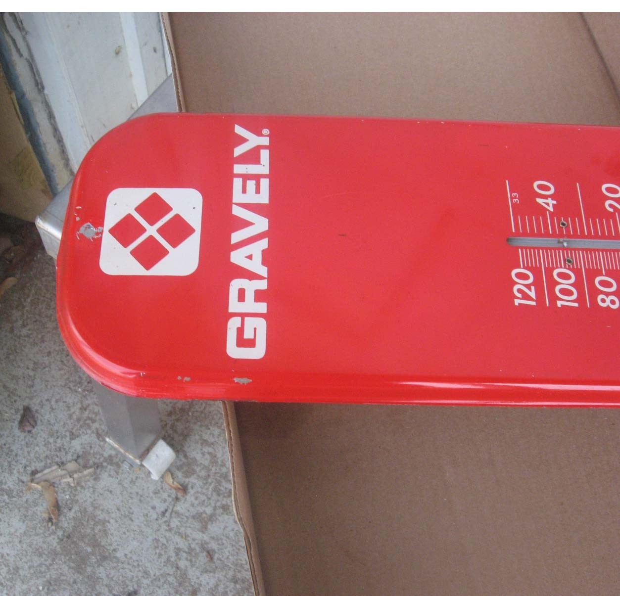 GRAVELY LAWN MOWER GARDEN TRACTOR CO TIN THERMOMETER SIGN