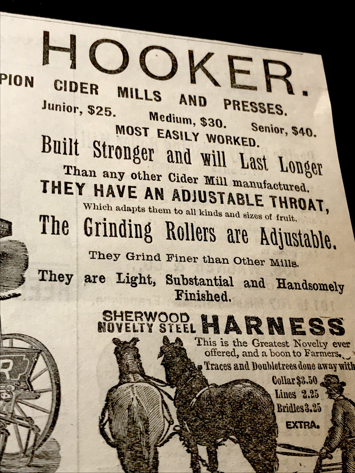 1886 Truman, Isham & Hooker Farm Implement Advertising – San Francisco – CA