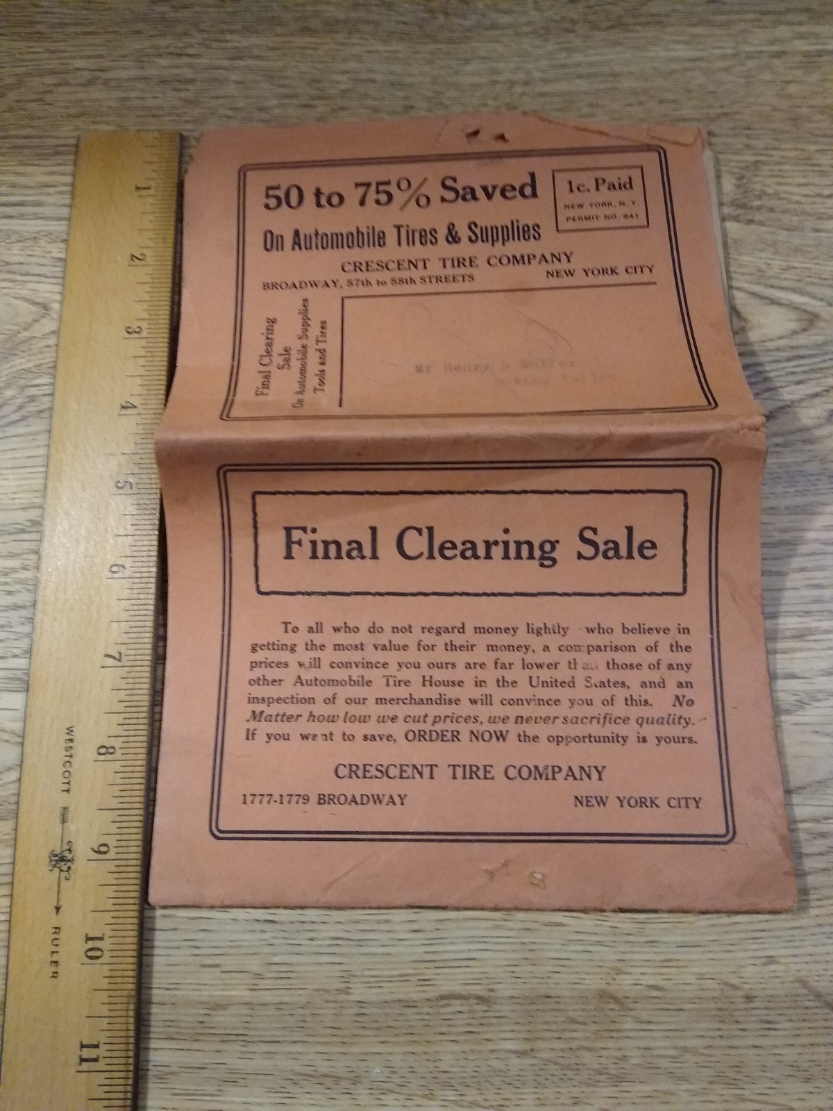 1912? Crescent Tire & Supplies Tires & Tubes Pricing Features Sales Mailer