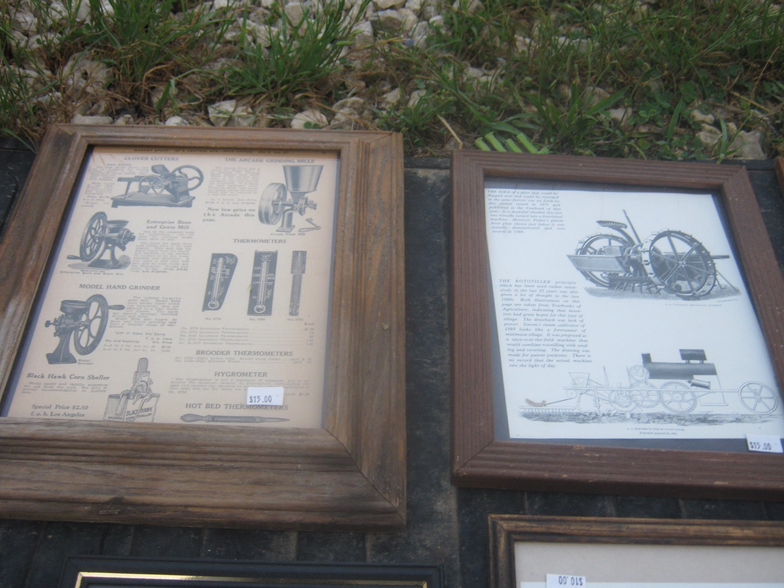 12 pcs VINTAGE Farm Clipping in a Glass Frames Good for decor