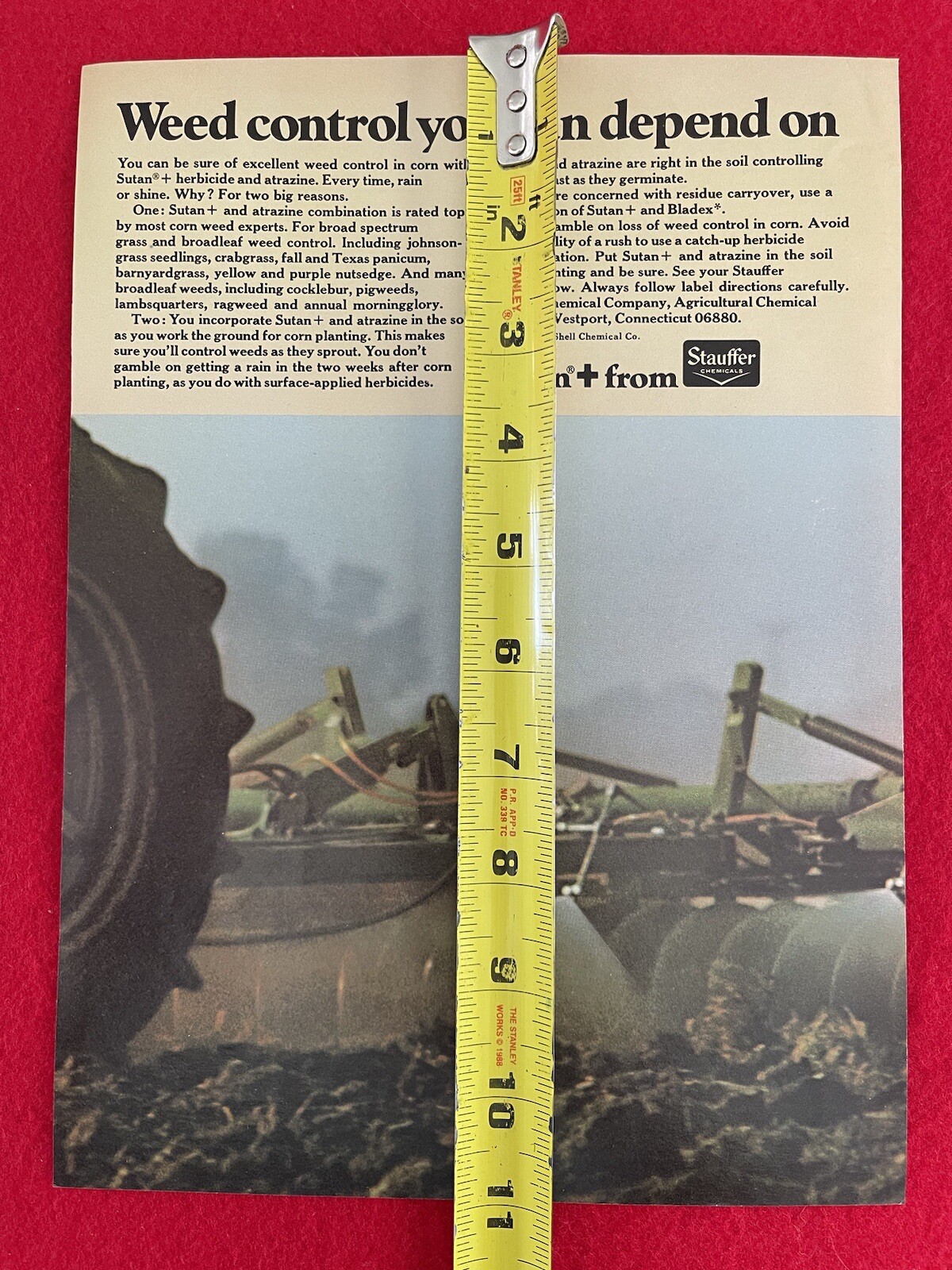 Vintage 1976 Sutan + Herbicide Weed Control Stauffer Chemicals Print Ad Ad Only