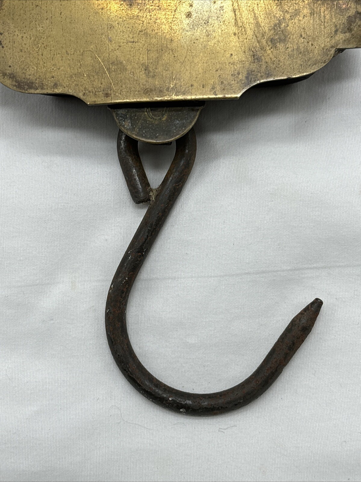 Vintage Larro Farm Sure Milk Brass Hanging Scale Dairy Farm Advertising.