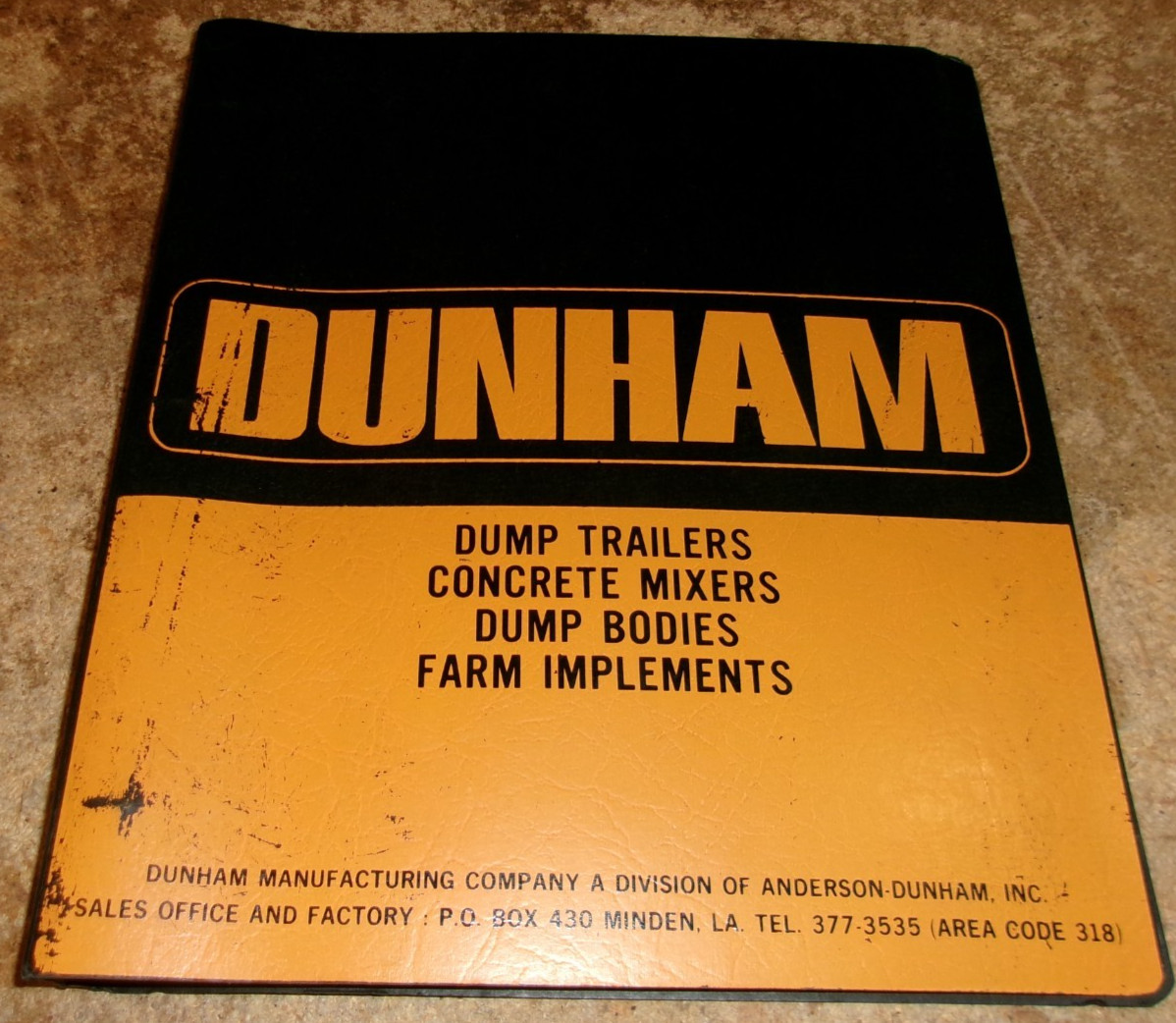 1965 dunham binder with farm equip. + truck bodies price lists + brochures used