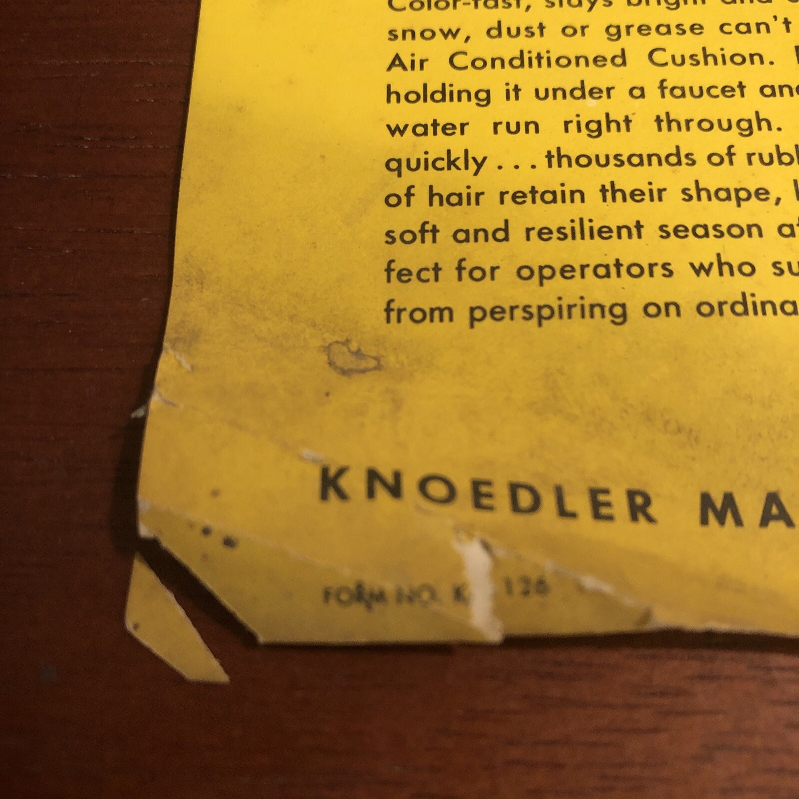 1950s KNOEDLER TRACTORS Seat Cushion Brochure ~ Streator, IL ~ RARE ~ VINTAGE
