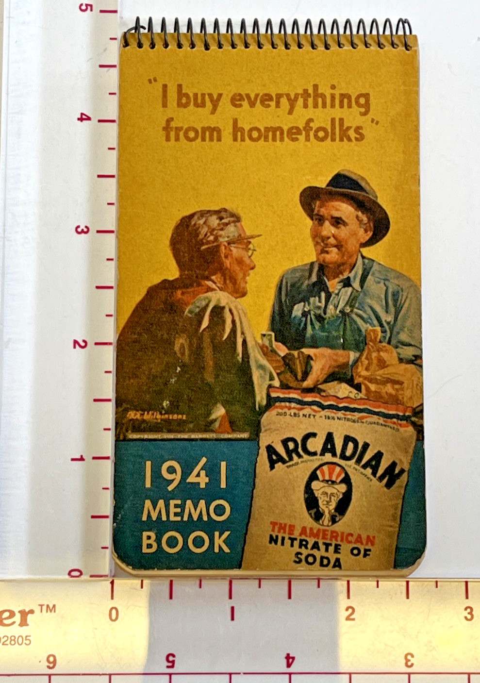 1941 Barrett Nitrogen Arcadian Nitrate of Soda Memo Book Calendar Advertising