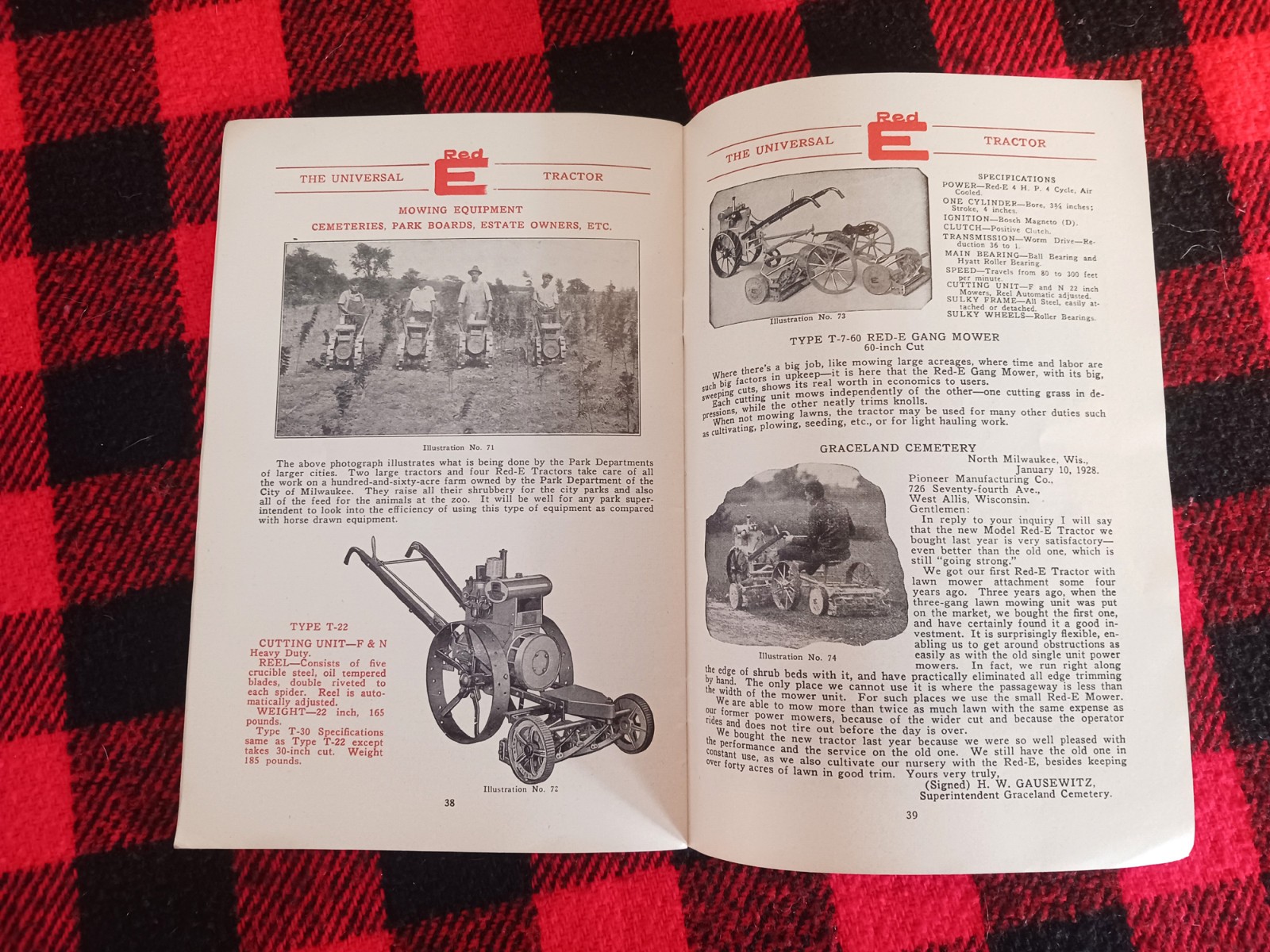1932 Red-E Garden Tractor Catalog Farm Cultivator Page Brochure