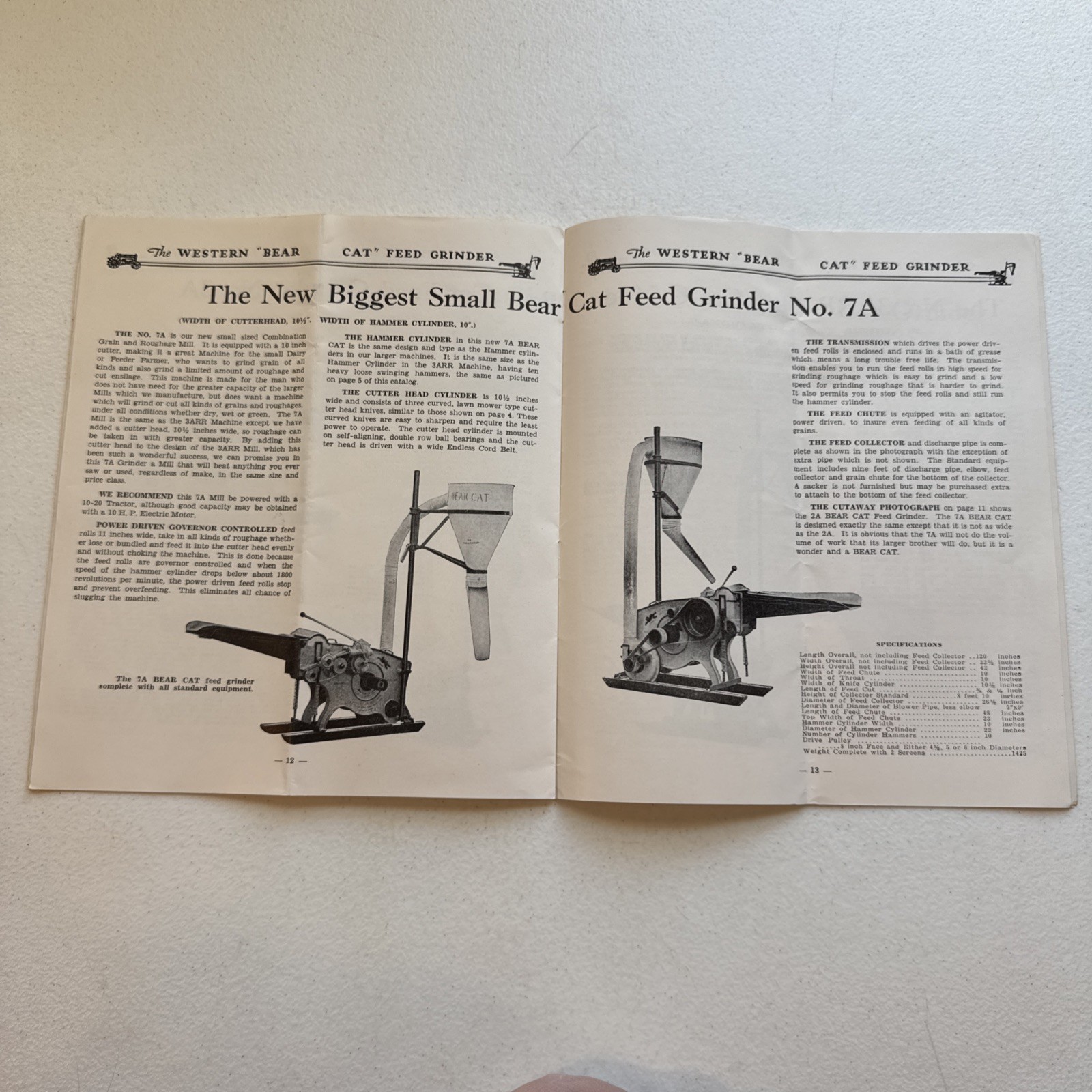 Western Land Roller Co. The Western Bear-Cat Feed Grinder Catalog 1940