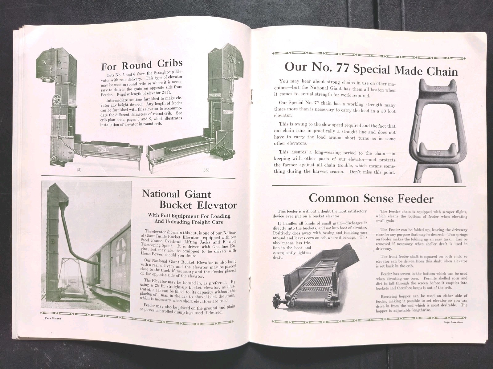 1921 National Giant Sales Brochure. Portable Elevator Mfg Farm Advertising IL