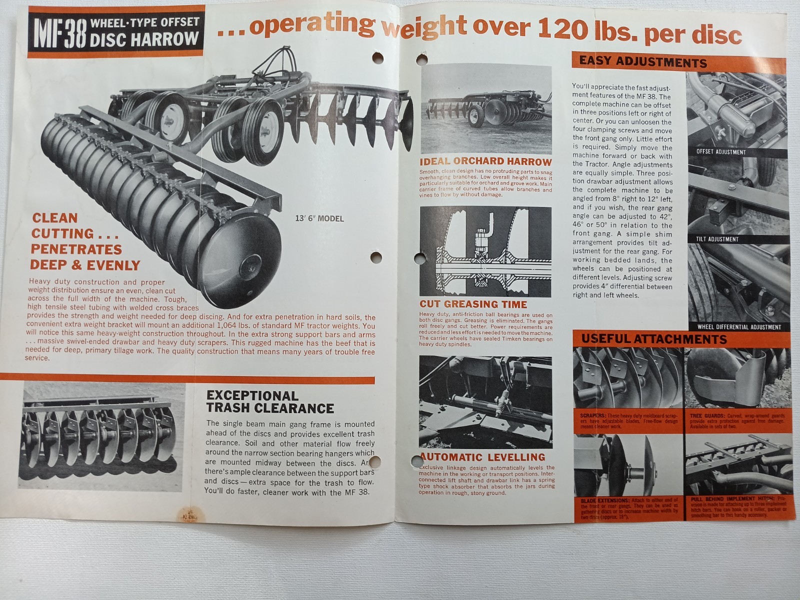 Vintage Mailer Massey Ferguson MF 38 Offset DISC HARROW Dealer Brochure AD