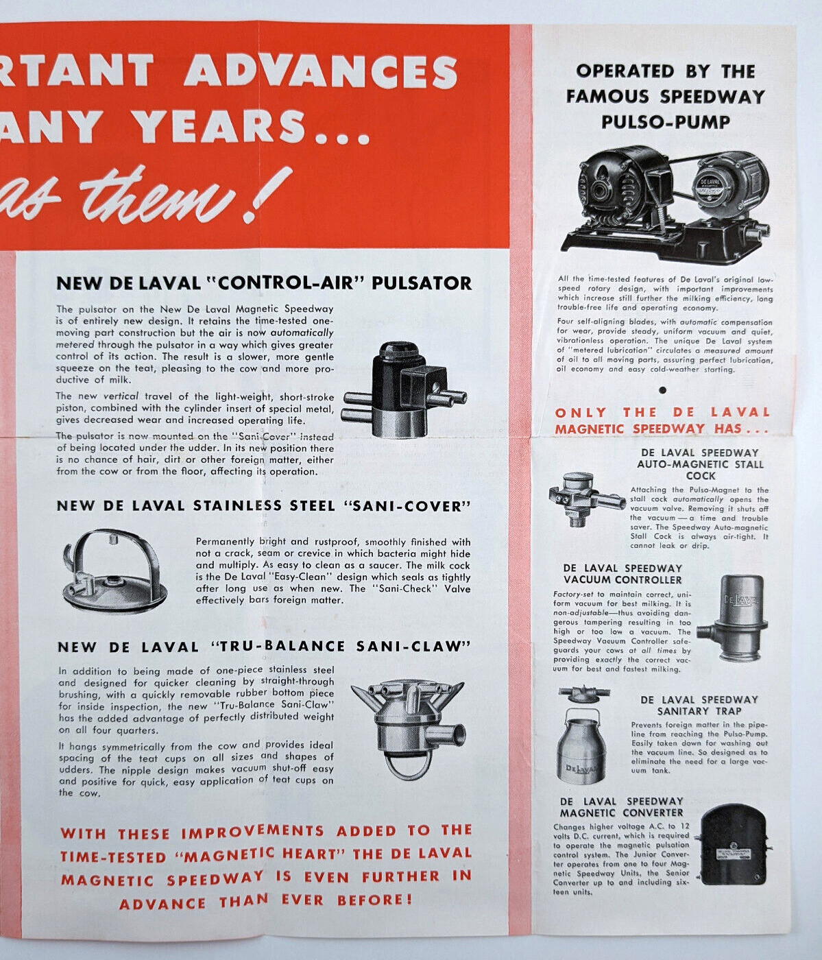 1949 De Laval Separator Company Magnetic Speedway Milker Advertising Brochure