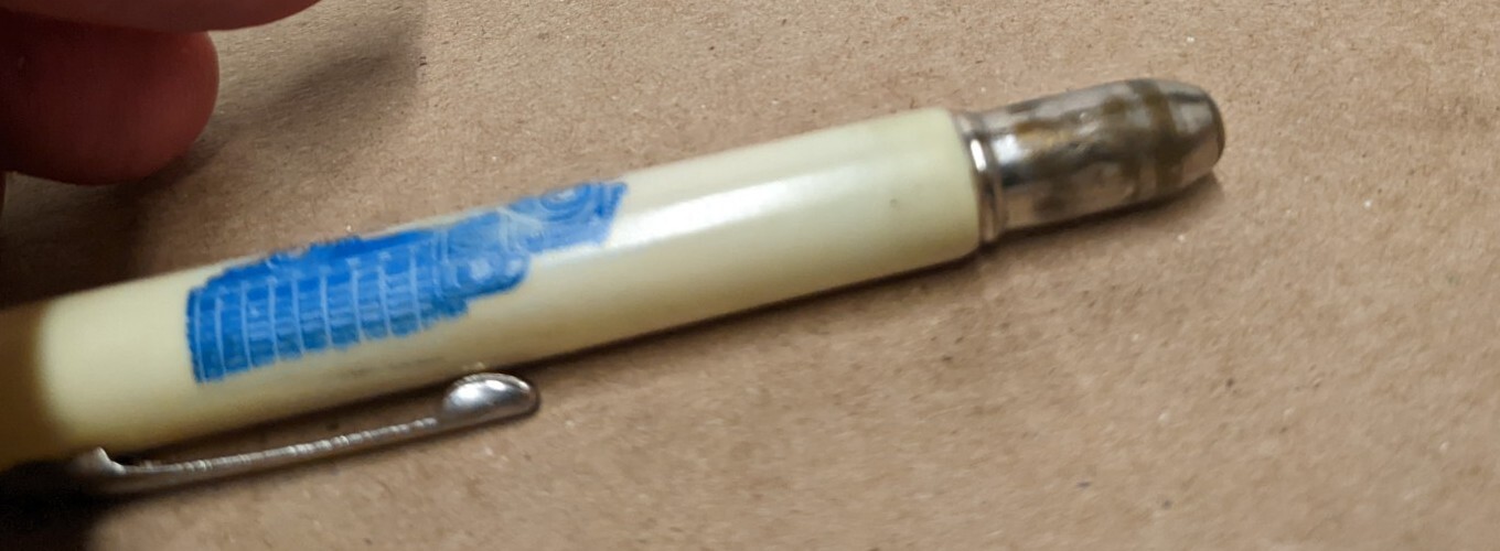 Vintage Allensworth Transfer Phn 73 Henderson IA Bullet Pencil Corn Shelling