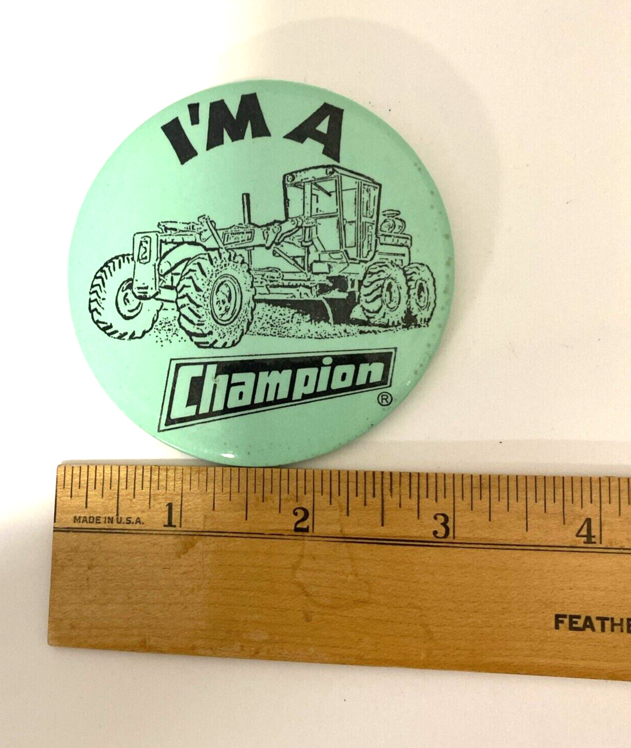 Vintage Champion Tractor Pinback (S2)