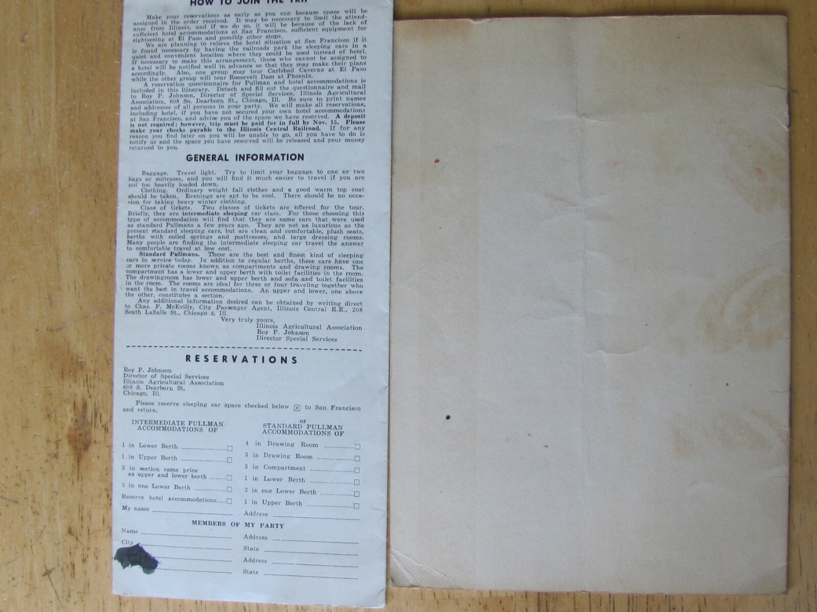 1946 AMERICAN FARM BUREAU 28th MEET PROGRAM SANFRANCISCO CA & IL SPECIAL TRAIN