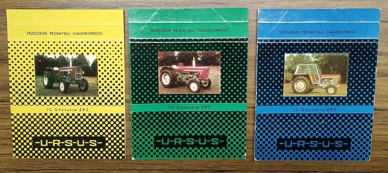 URSUS Tractors Salesman Advertising Colorful Matchbook Covers Photographs Yellow