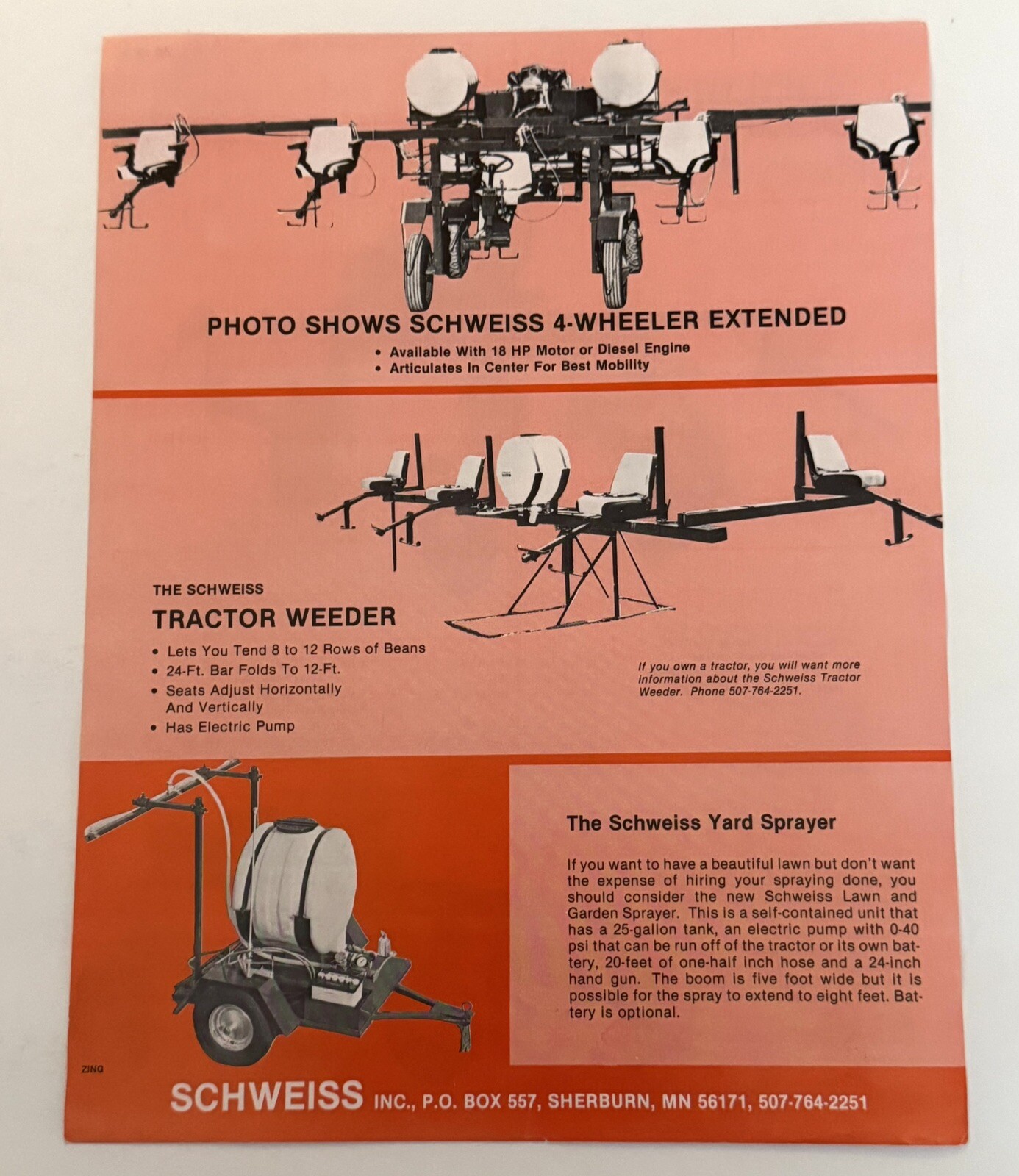 Vintage Farm Equipment 1983 Schweiss Easy Seeders Dealer Sales Brochure 2-Page