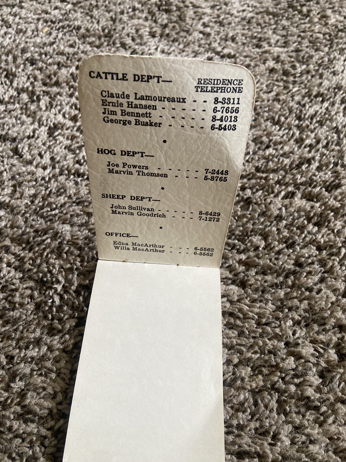 Vintage 1930’s Ingwersen Brothers Stock Yards Pocket Notebook Iowa Cattle Sheep