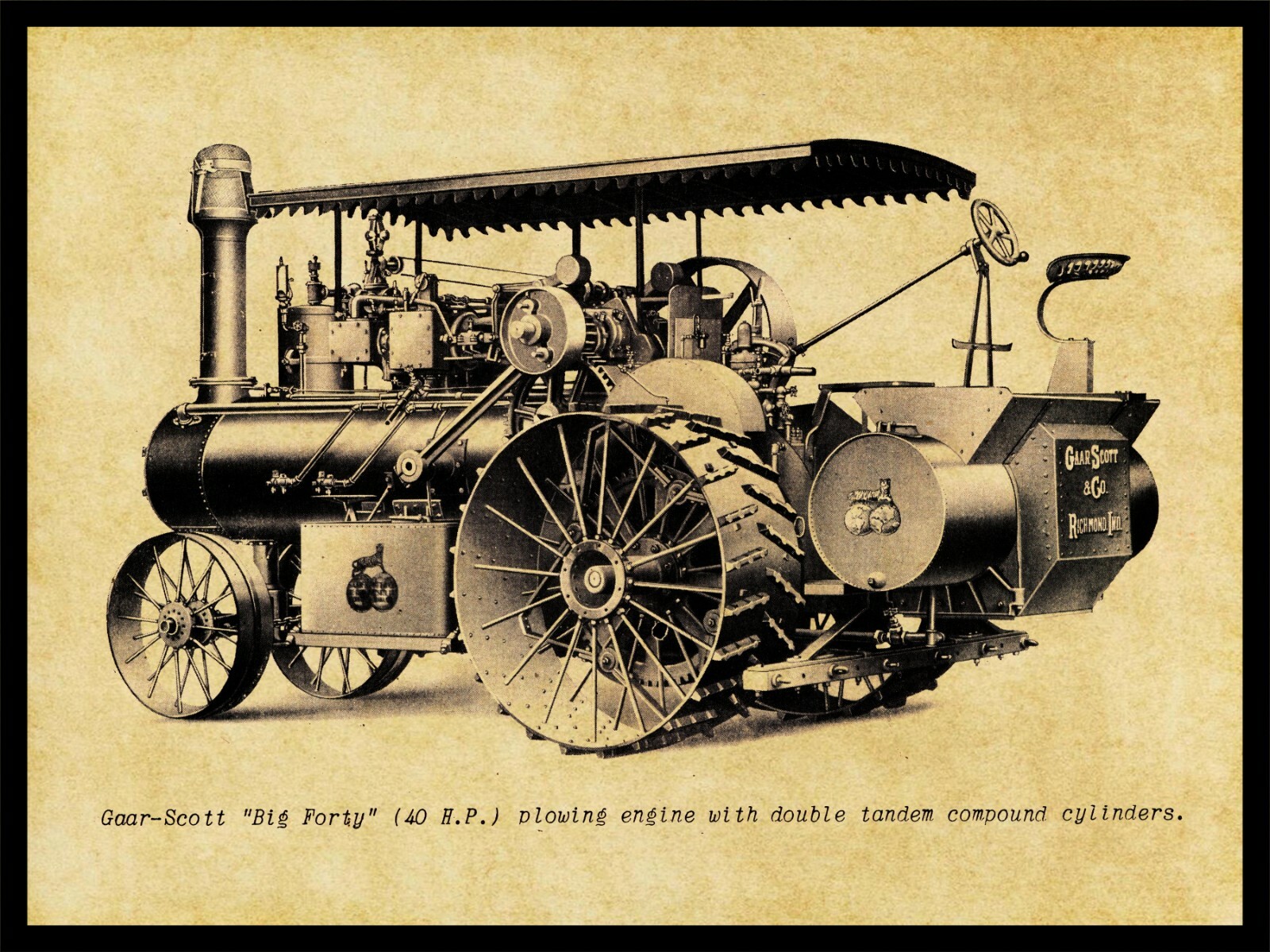 Gaar Scott 40 HP Plowing Compound Engine NEW Metal Sign: Large Size