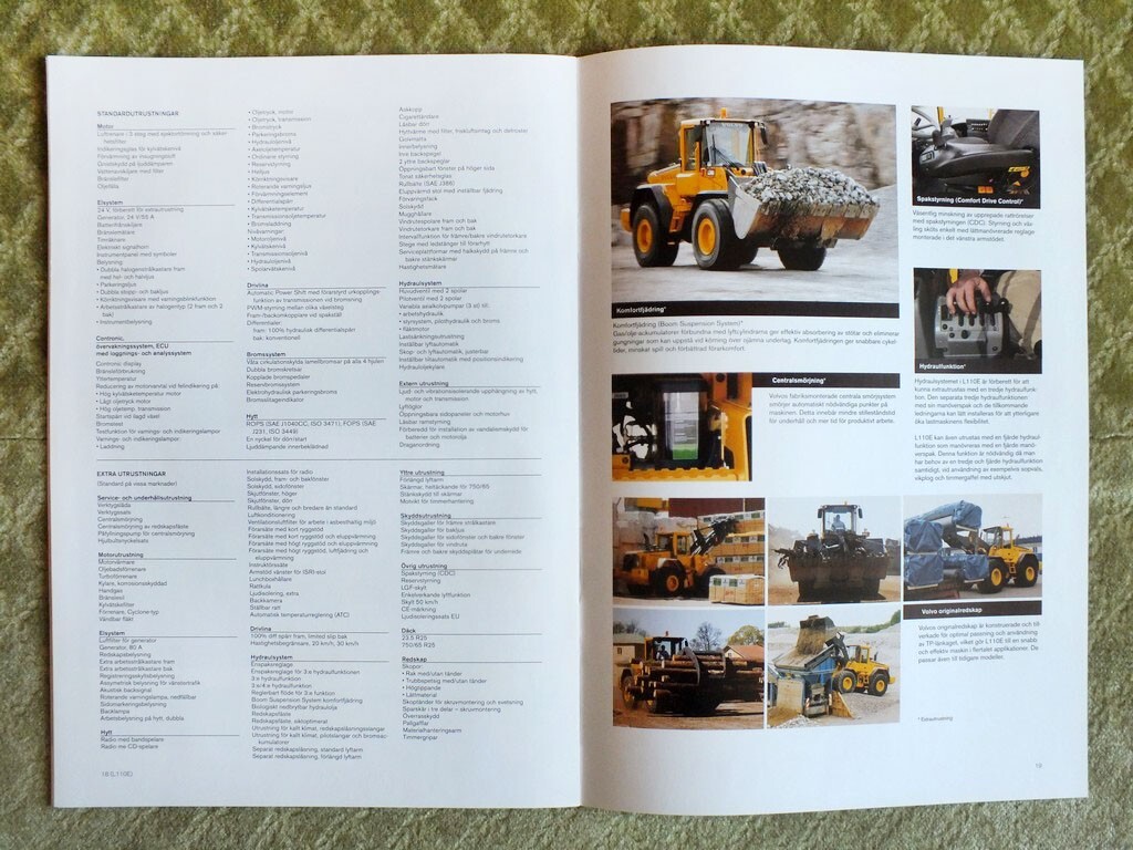 VOLVO BM L110E Wheel Loaders Tractors Brochure Prospekt 2002