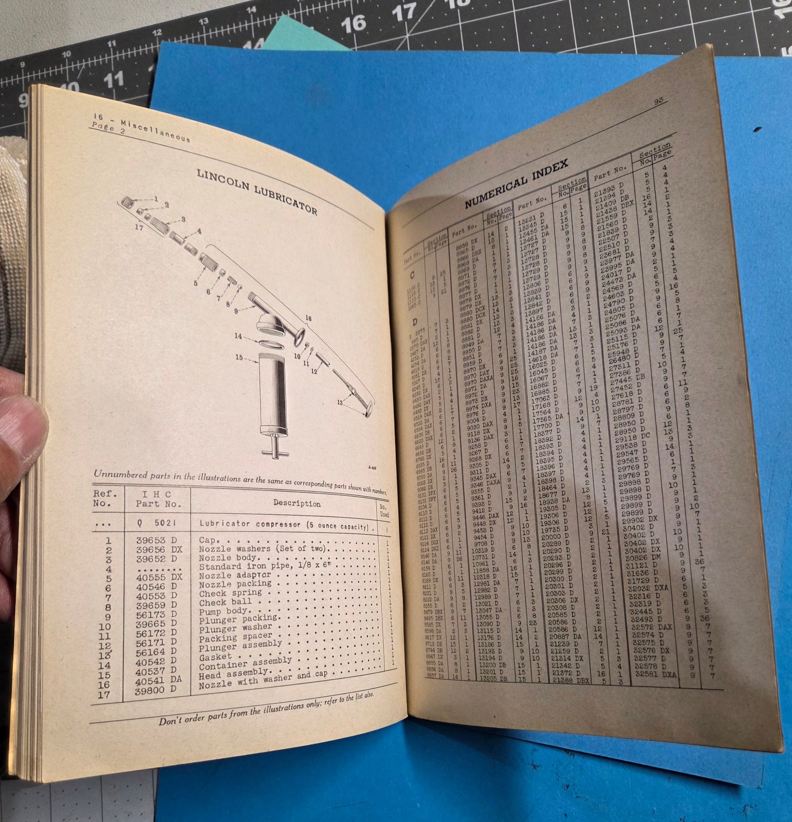Vintage Manual Parts List International ID 9 Tractor 1944