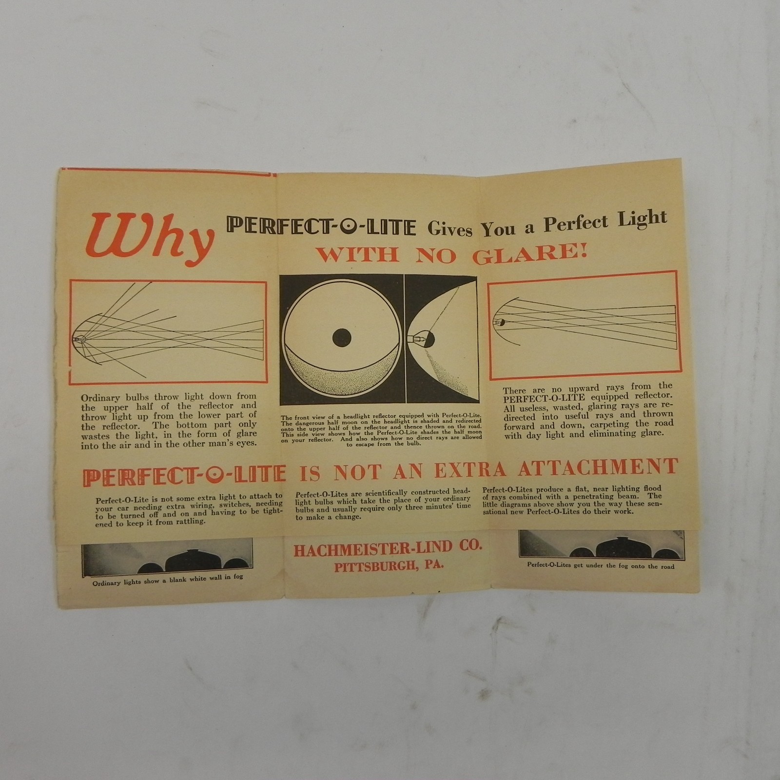 VINTAGE 1930S PERFECTO LITE SALES BROCHURE MAILOUT JOBBER DEALERSHIP AD