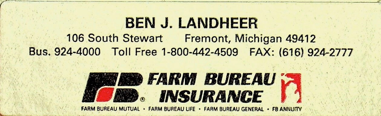 THREE 1980-90&rsquo;s Farm Bureau Insurance Fremont, Michigan Stand Up Calendars-E13-B