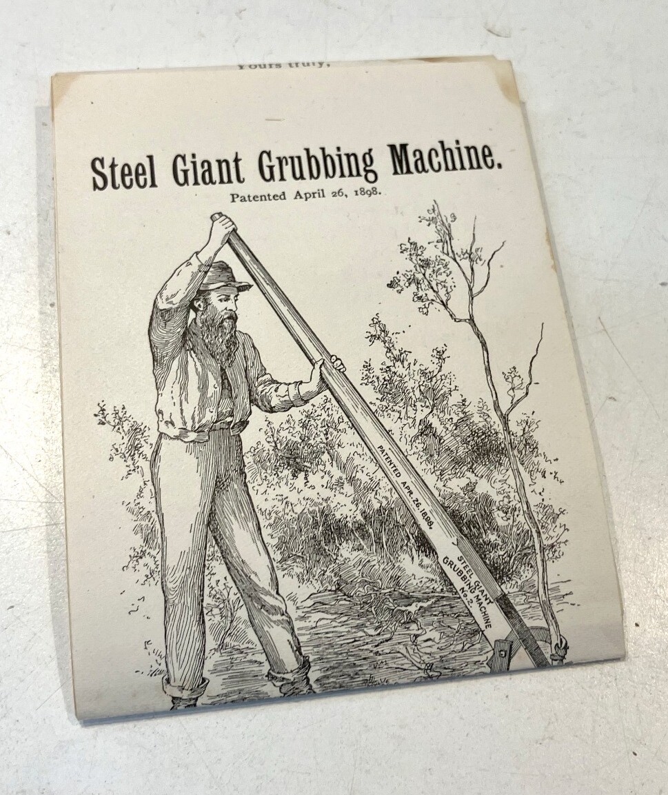1898 advertising FARM TOOL steel giant grubbing machine NEW CENTURY MFG AGRICULT