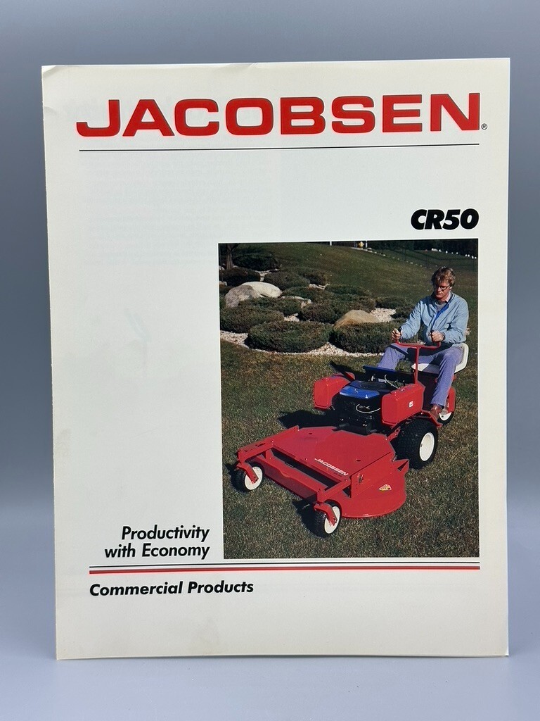 Vintage JACOBSEN Commercial Lawn TRACTOR MOWER CR50 DW220 Advertising Brochure