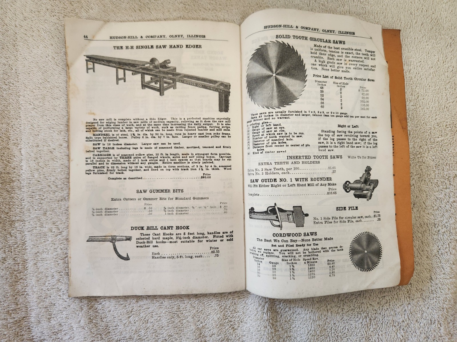 1938 Thresher & Mill Supply Catalog Hudson-Hill & Co. Olney,Illinois IL