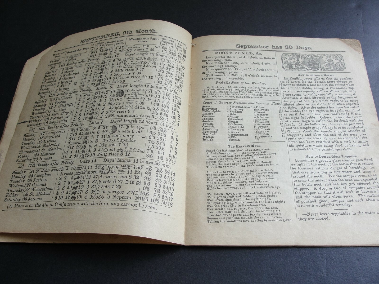 Agricultural Almanac John Baer&rsquo;s Sons Lancaster PA Pennsylvania 1893 VOL. 68.