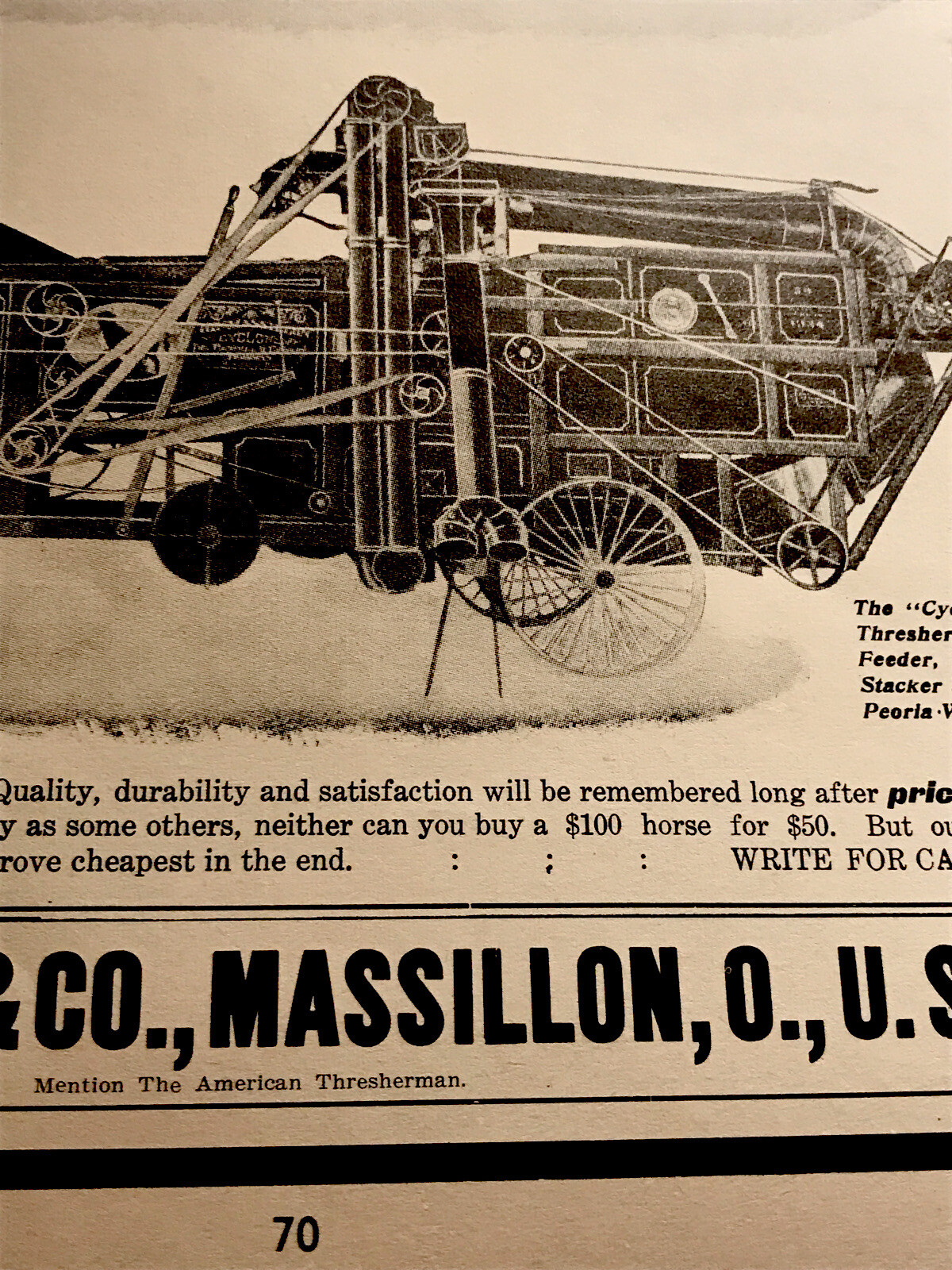 1906 Russell & Co Traction Engine Farm Implements Advertising – Massillon – Ohio