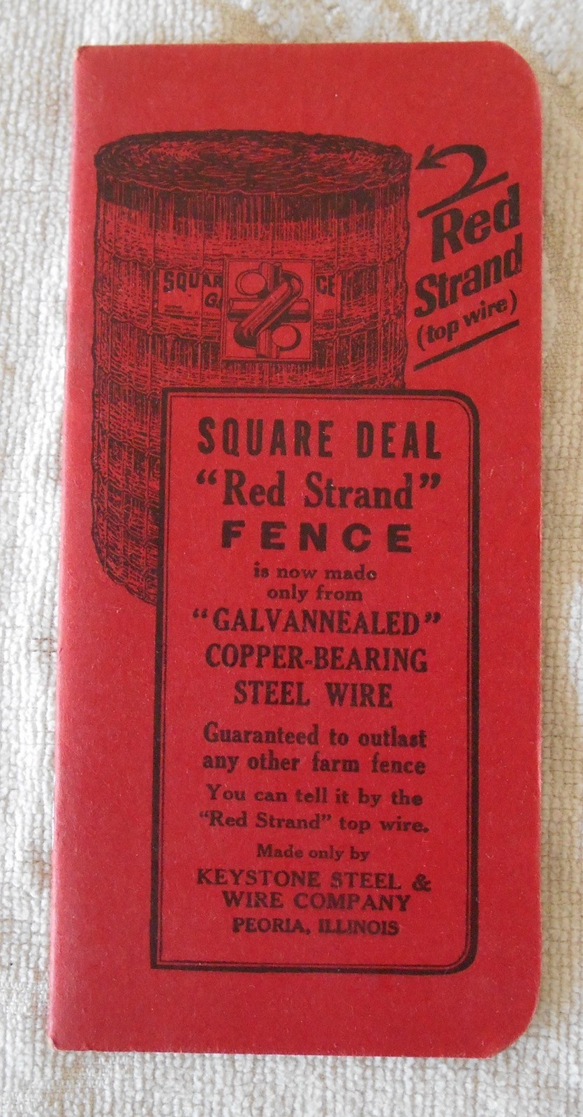 Monarch Red Strand Fence Advertising Keystone Steel & Wire Co. Peoria, Illinois