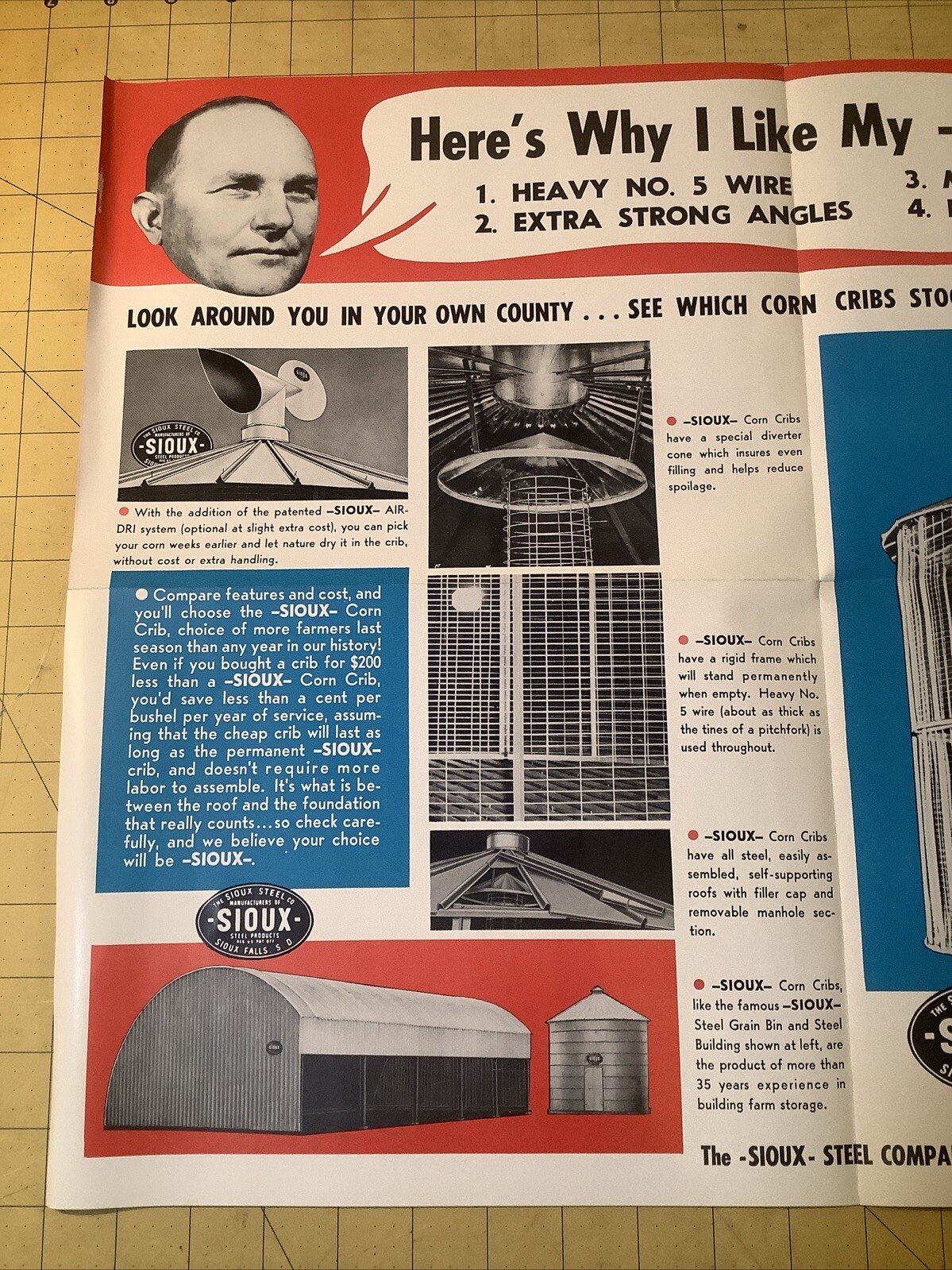 Vintage Sioux Steel Corn Crib Brochure Sioux Steel Products Sioux Falls INVP0371