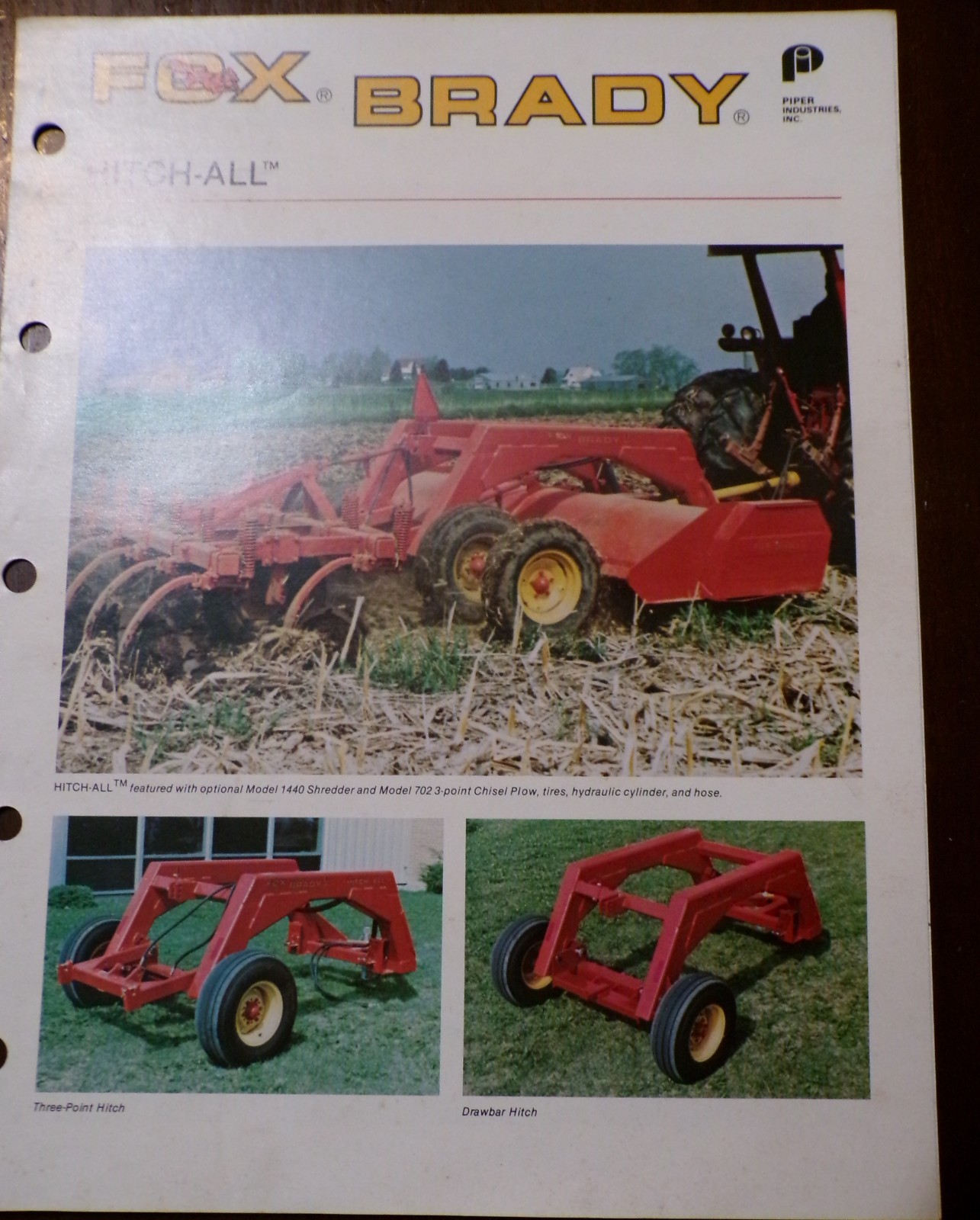Fox Brady Shredders, Plow, Blower Sales Brochures, 4 items