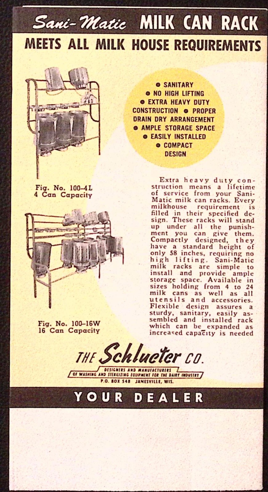1952 Sani-Matic Dairy Washing and Sterilizing Equipment Brochure The Schluter Co