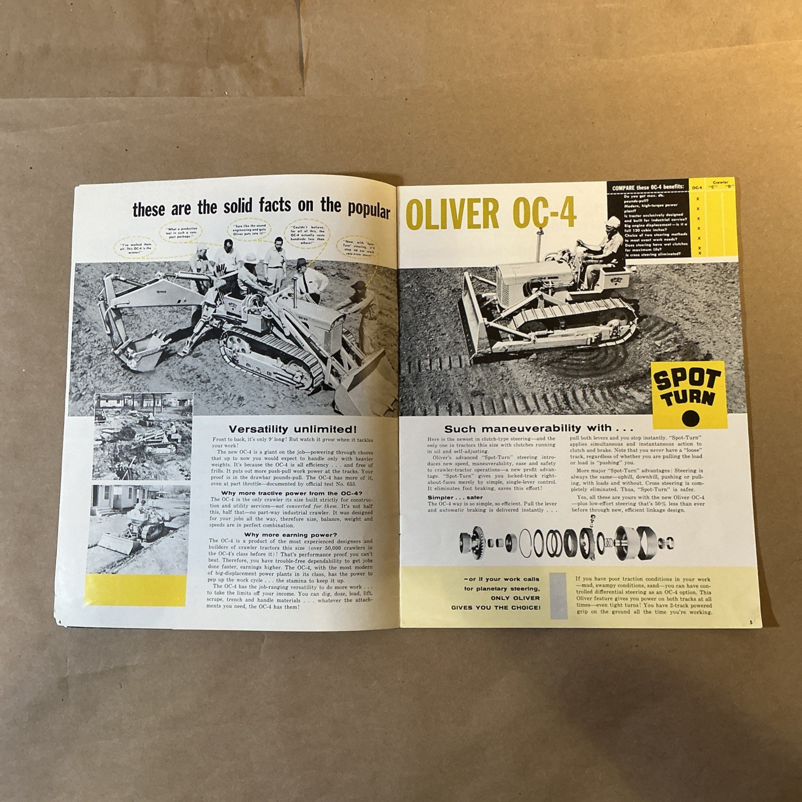 Vintage Original Oliver OC-4 Crawler Brochure Oliver Corporation As Is INV-P0805