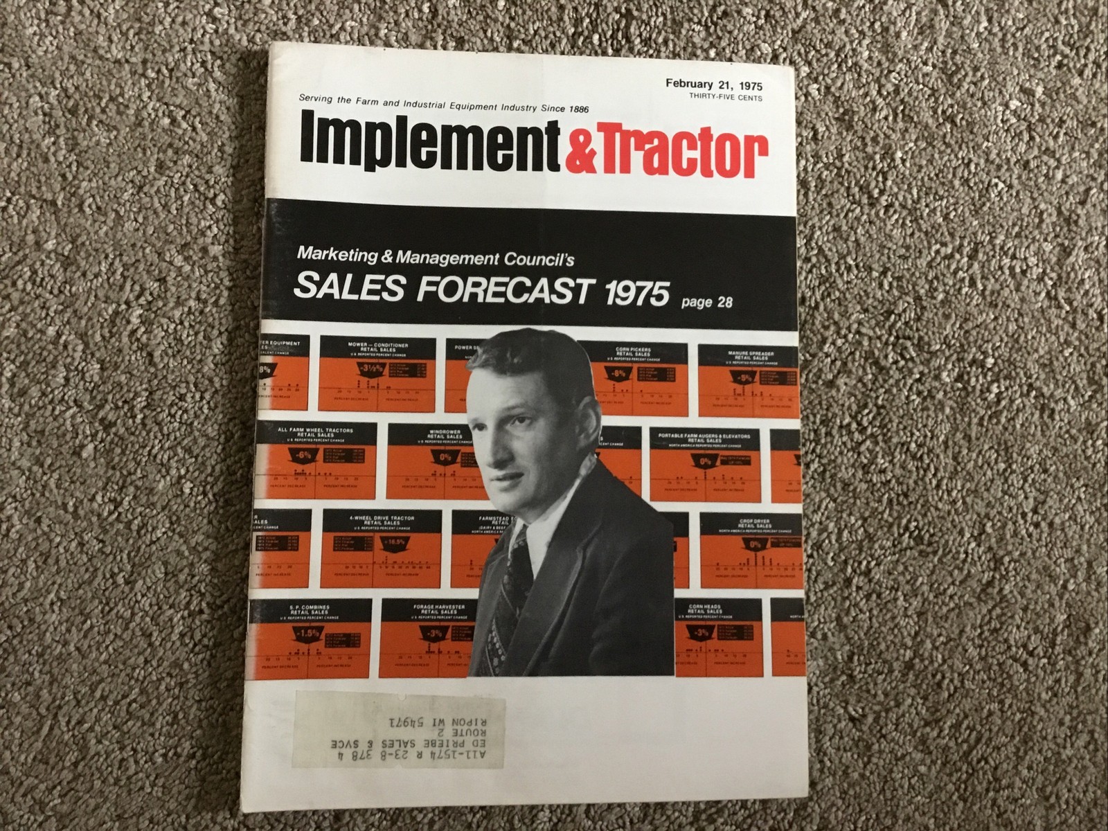 Implement & Tractor Magazine February 21, 1975 Farming Agriculture Vintage Ads J
