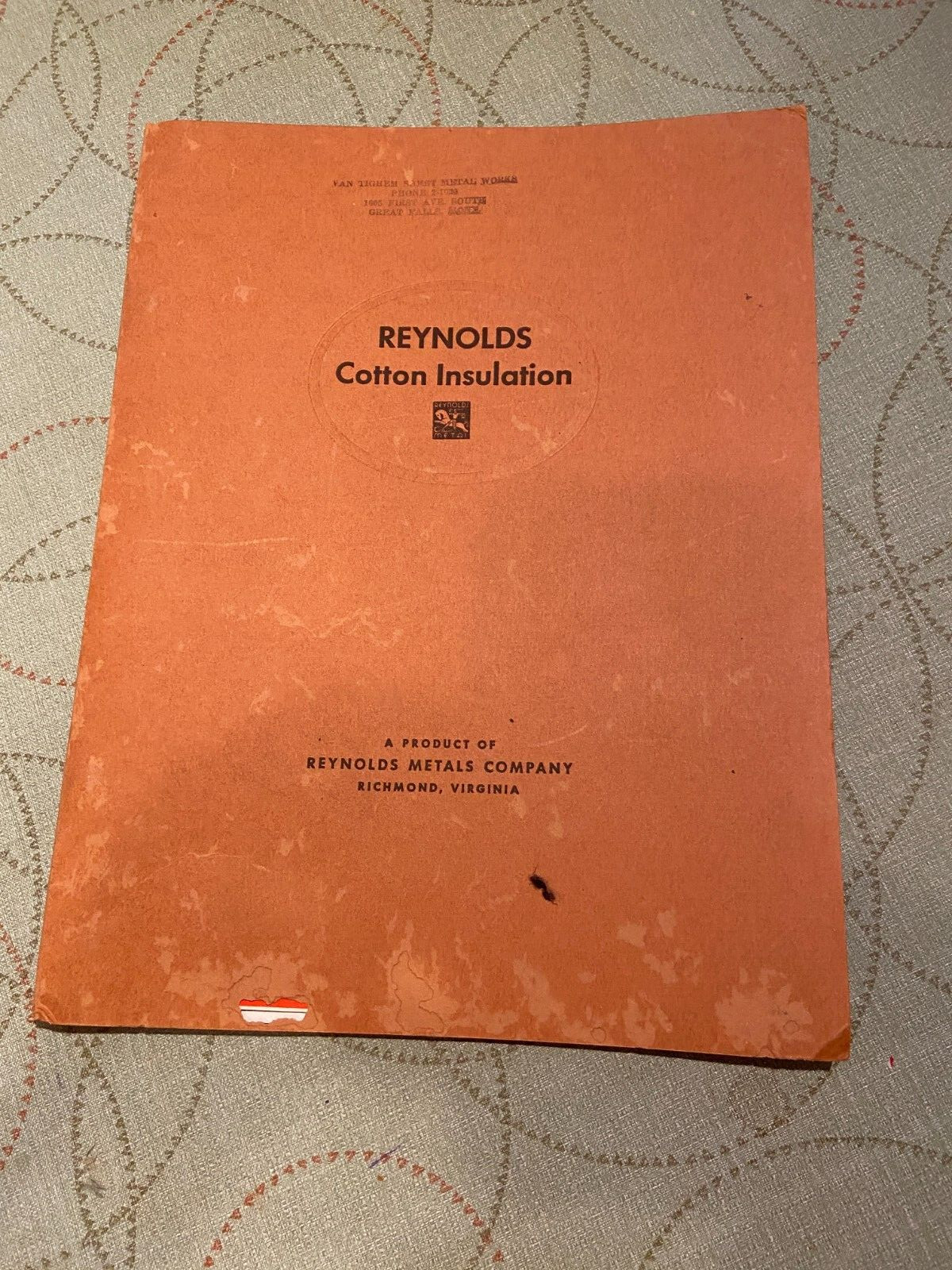 1943 REYNOLDS COTTON INSULATION ASSOCIATION SALES MANUAL GENERAL ELECTRIC SUPPLY