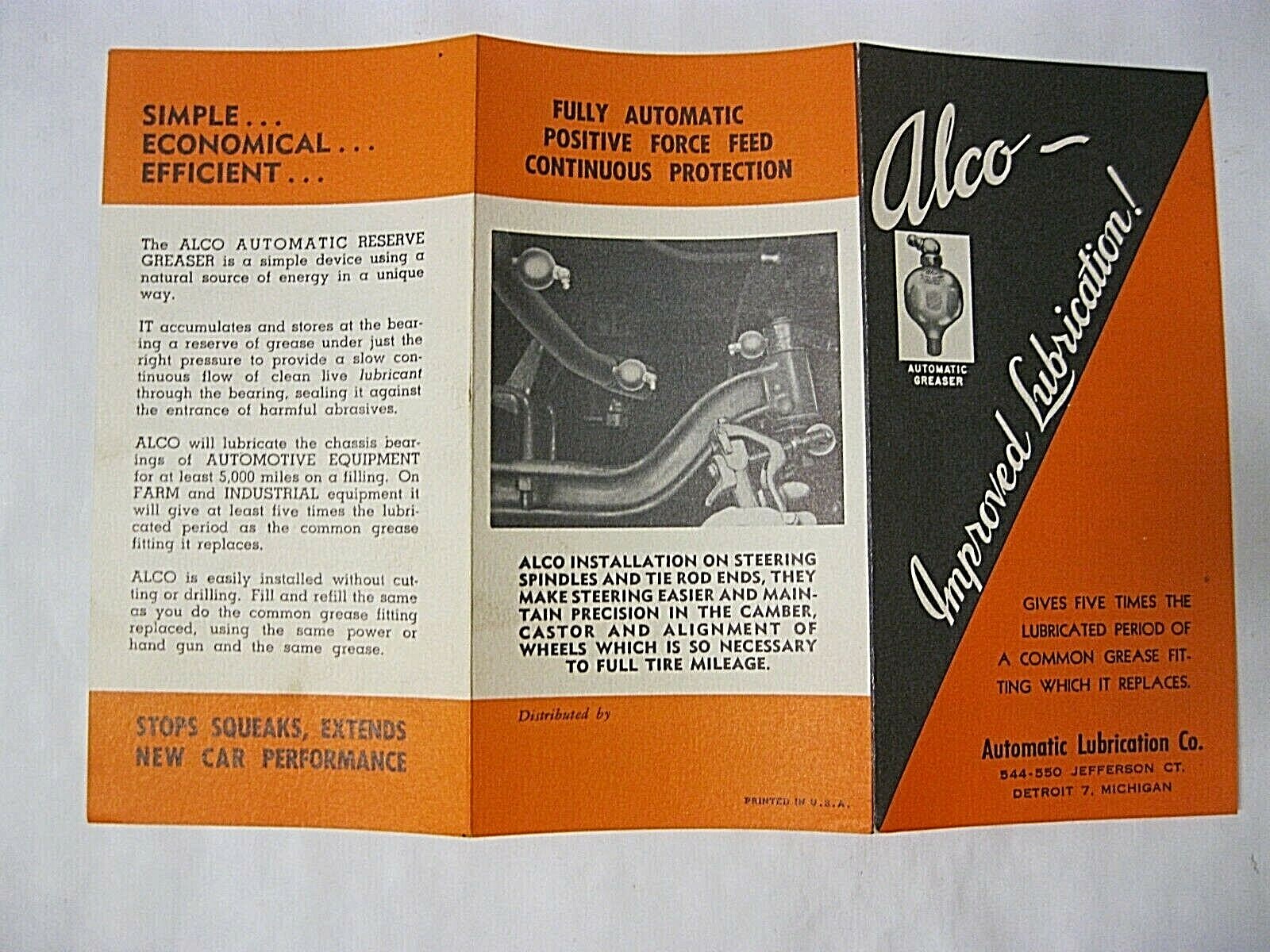 Alco Automatic Greaser Pocket Brochure (Vintage)