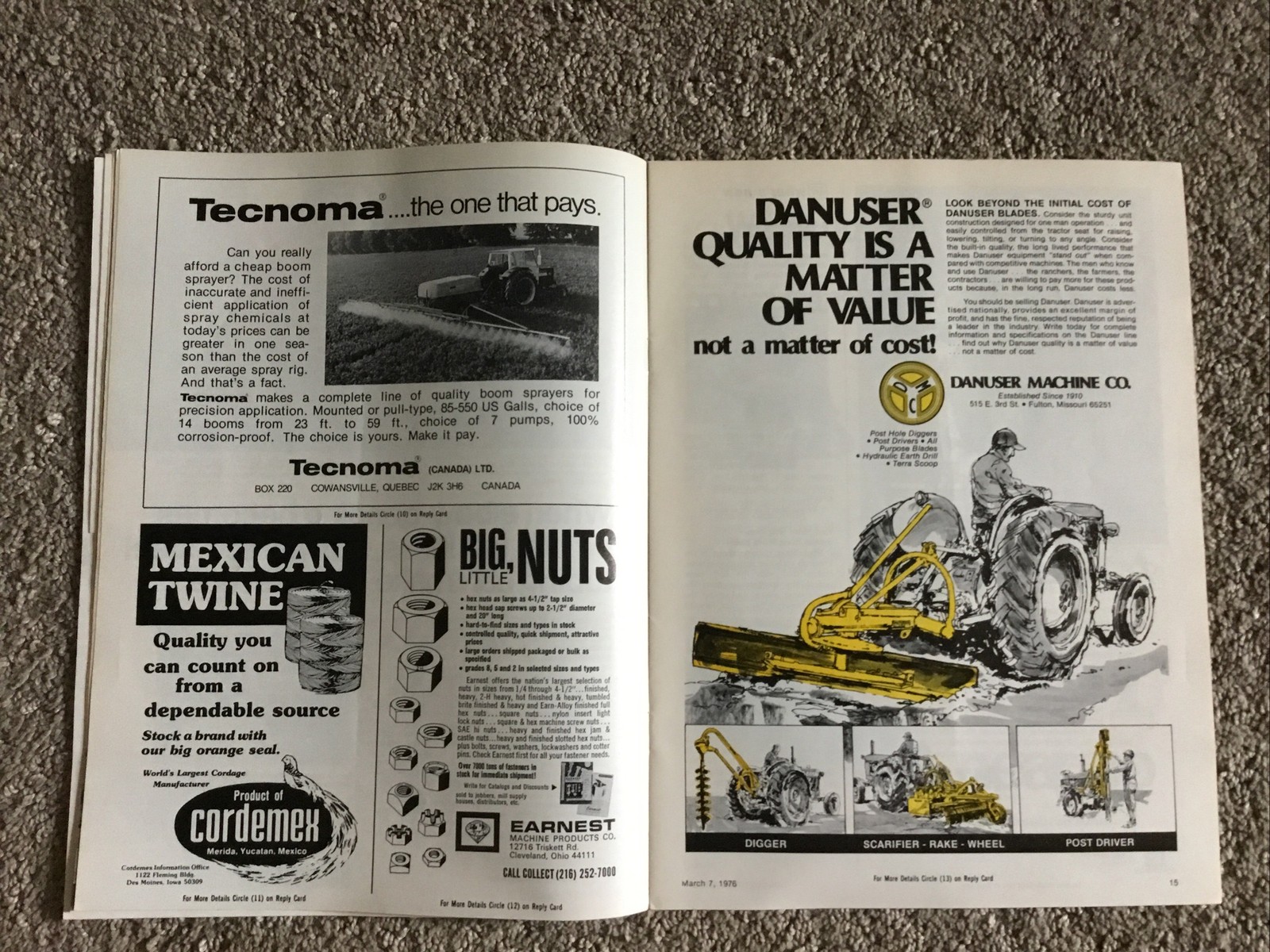 Implement & Tractor Magazine March 7, 1976 Farming Agriculture Vintage Ads J