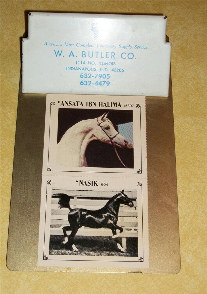 VTG VET SUPPLY BUTLER INDIANAPOLIS INDIANA + ARAB INK ARABIAN HORSE TRADING CARD
