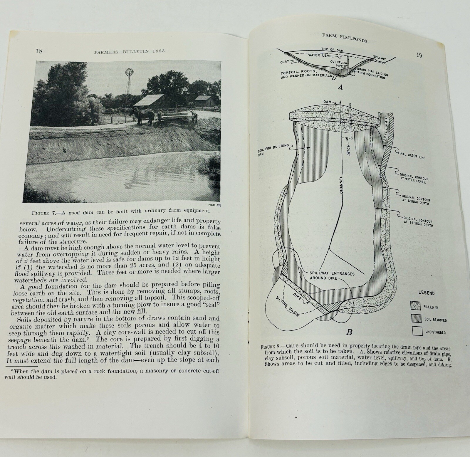 1983 USDA Farmers&rsquo; Bulletin Farm Fish Ponds Booklet For Food & Good Land Use