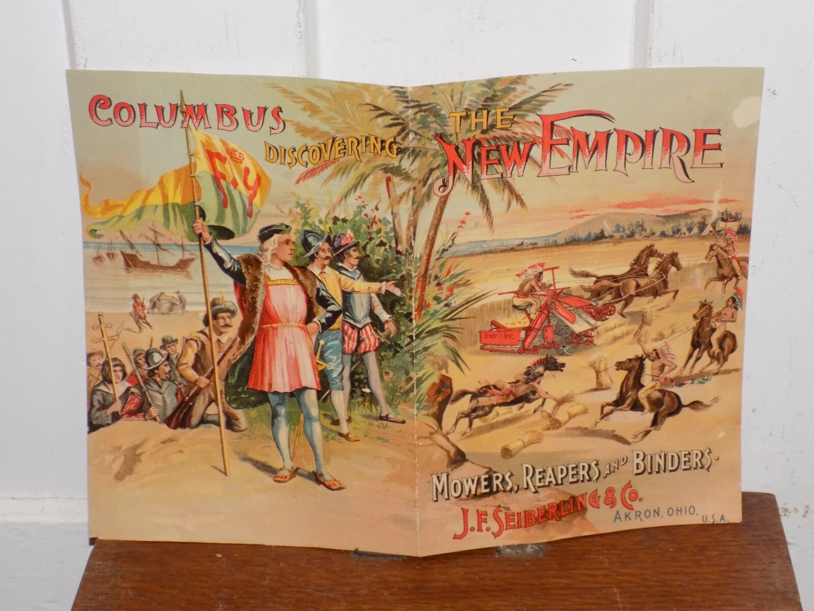 Vintage JF Seiberling & Co. Empire Mowers, Reapers & Binders Akron, Ohio Large T