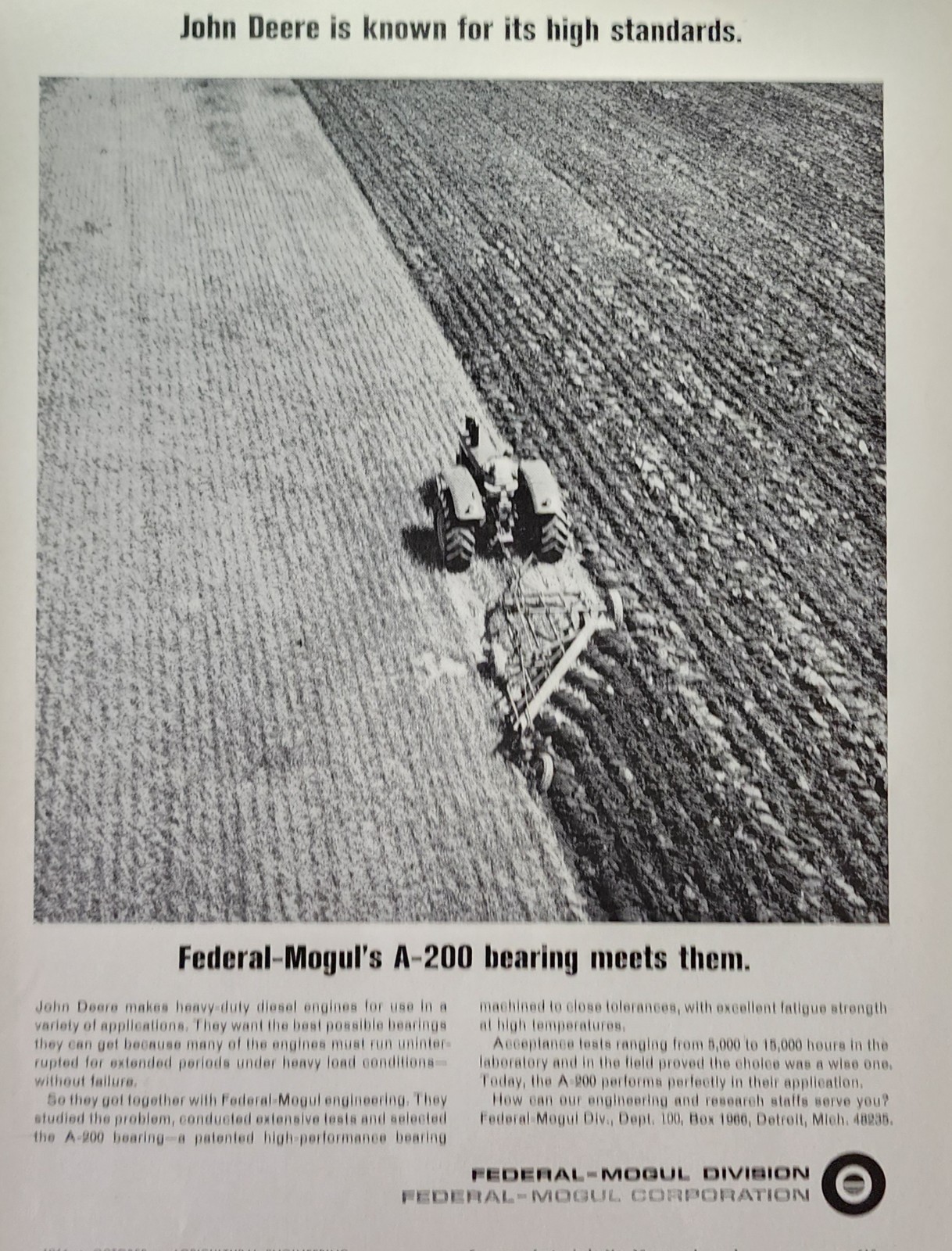 John Deere Tractor Picture Magazine Ad Original Vintage Farm Decor Wall Art
