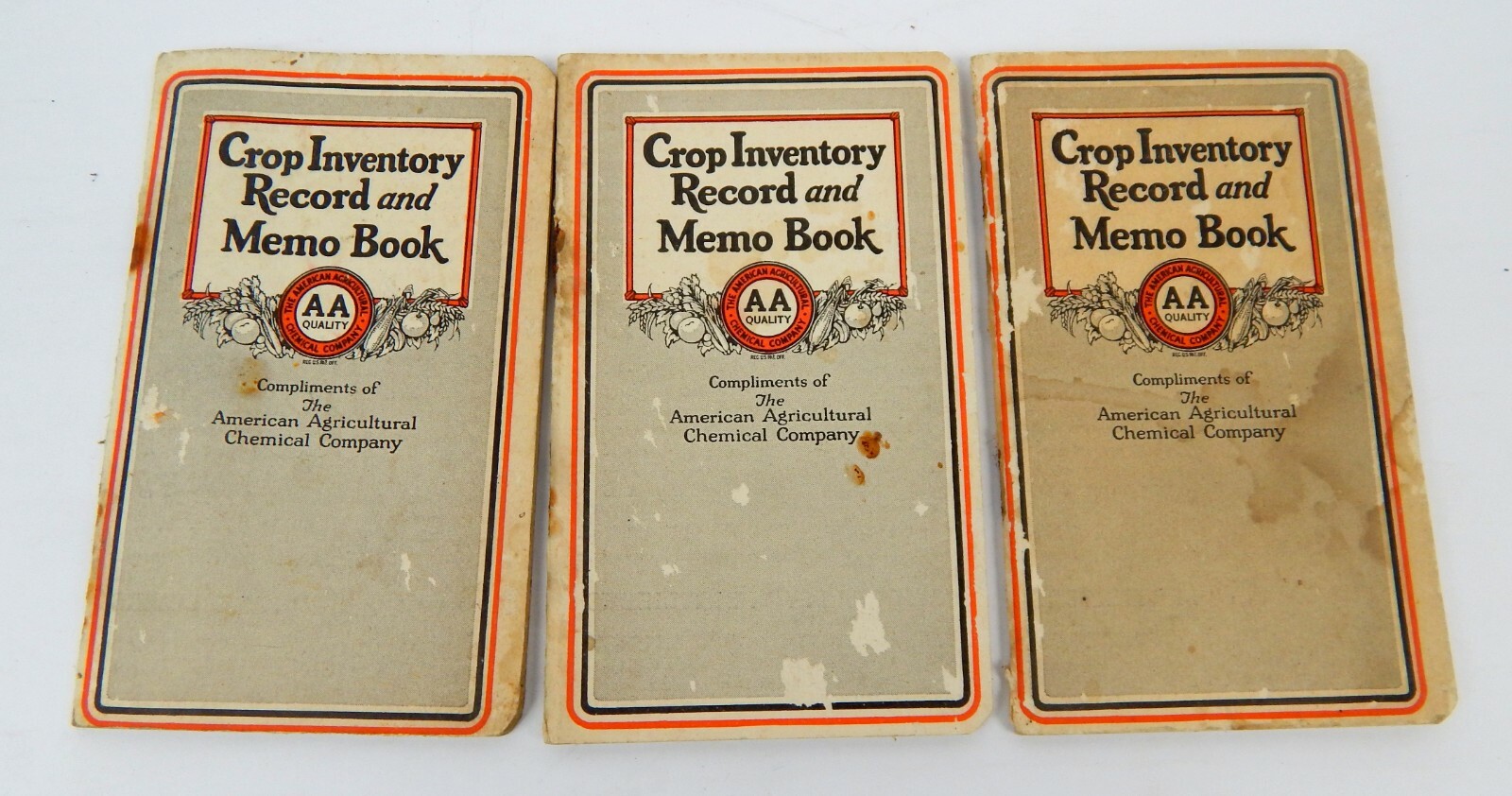 2B Crop Inventory Record Memo Books American Agricultural Chemical Company 1927