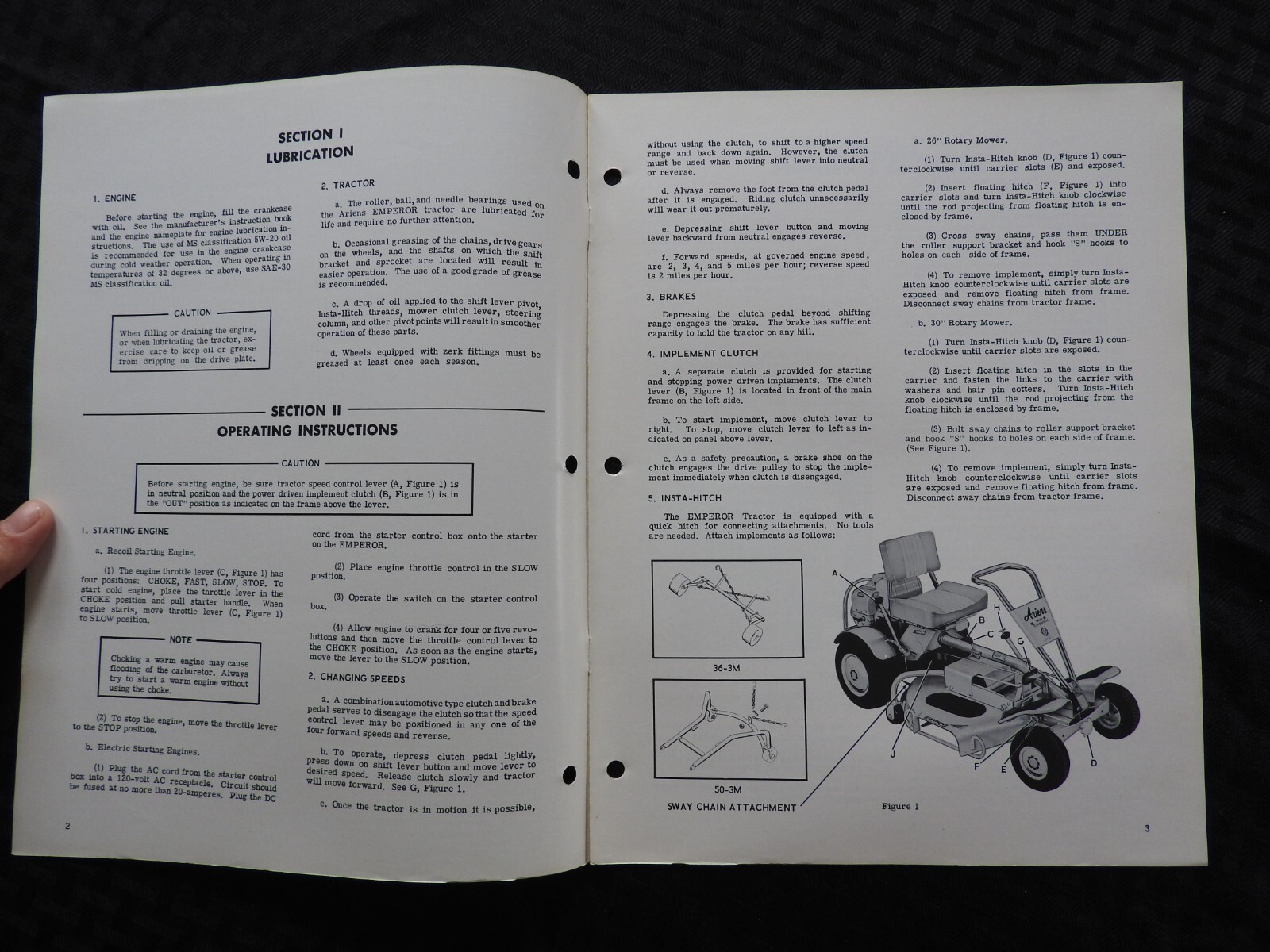 ORIG 1967 ARIENS Emperor 6 Riding Lawn Mower Tractor Parts Operators Manual