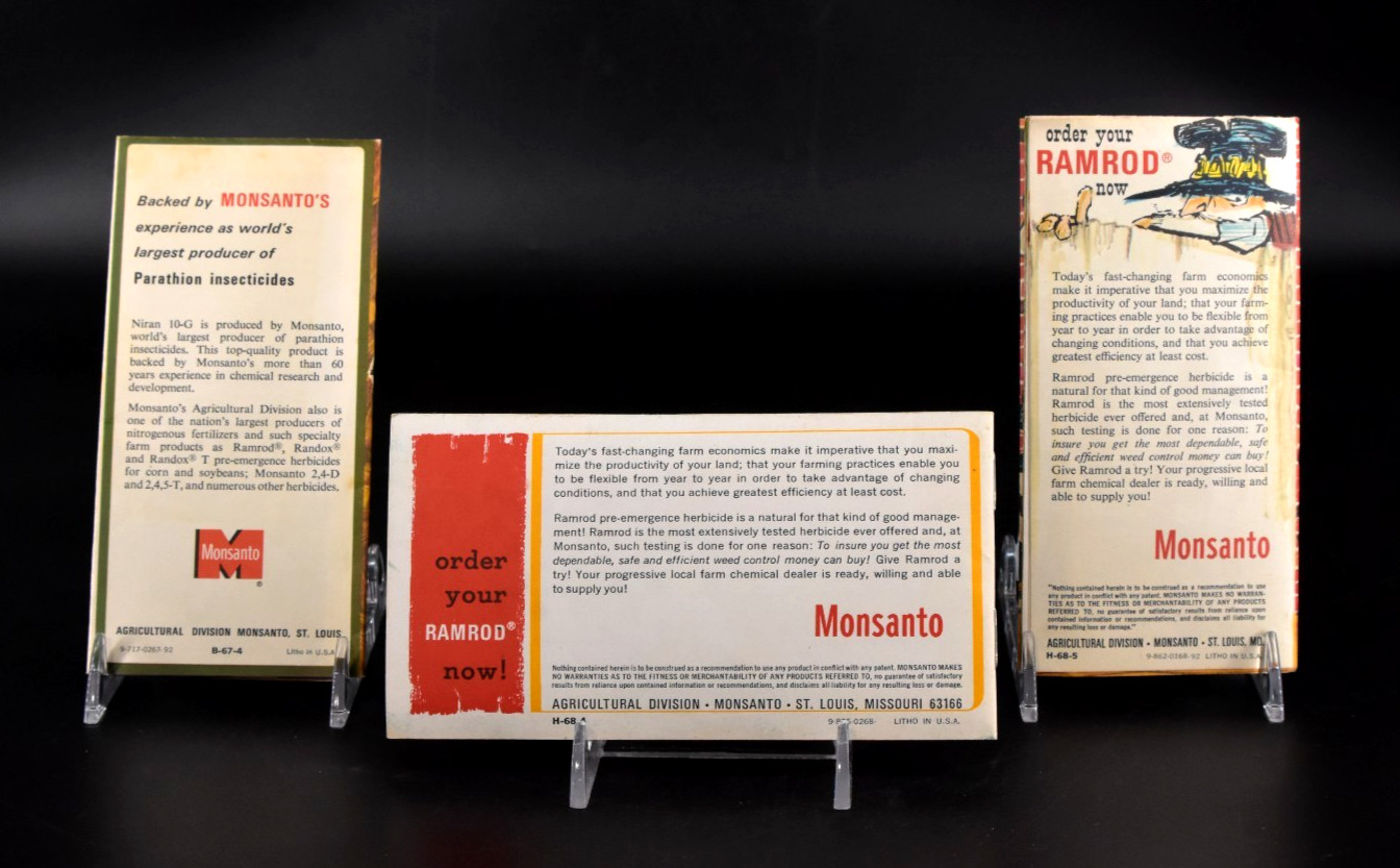 VTG Monsanto Ramrod Set of 3 Advertising Posters Brochures Farming Sorghum Corn