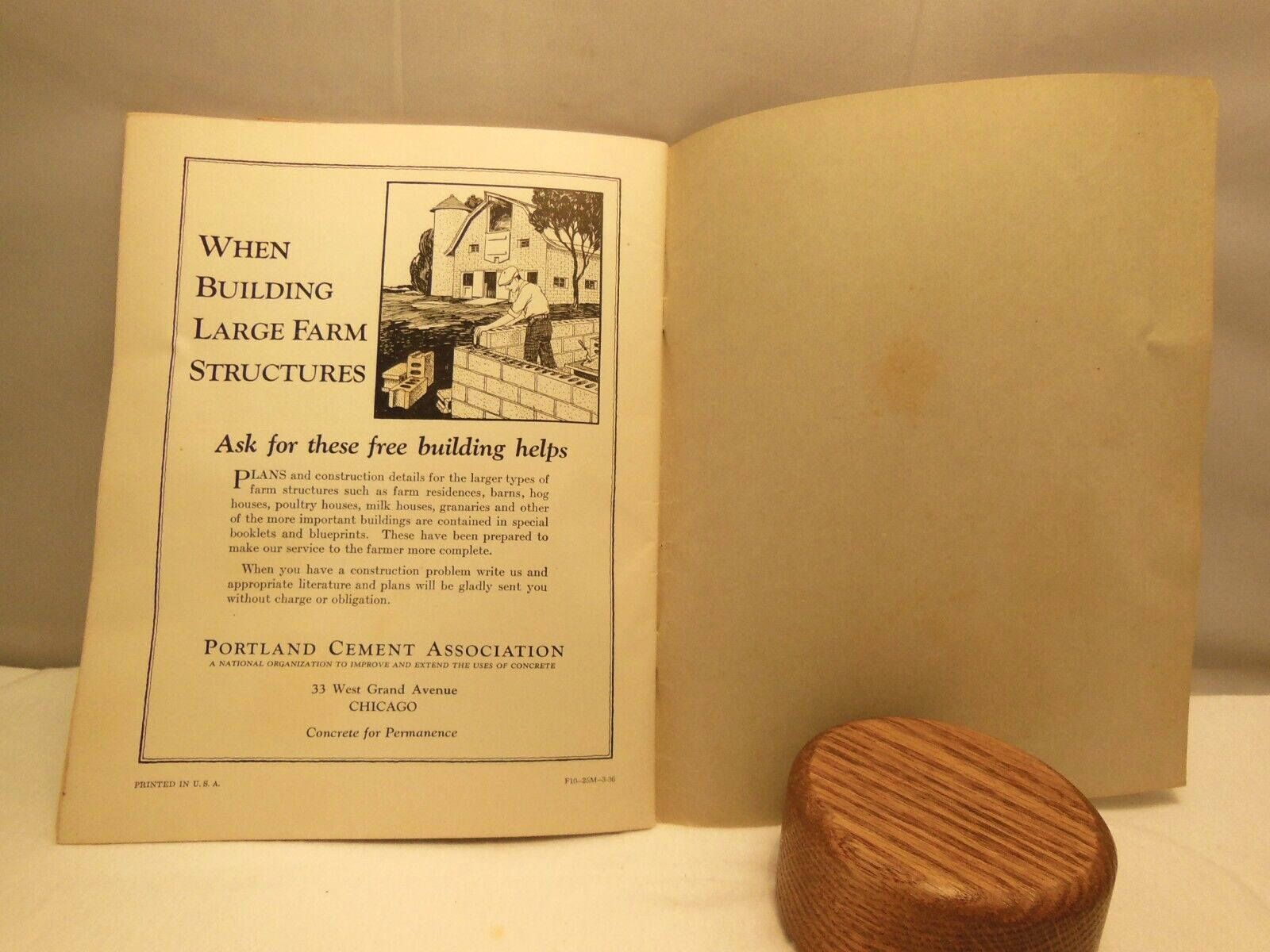 VTG MANUAL ON FARM CONCRETE PERMANENT FARM CONSTRUCTION PORTLAND CEMENT ASSOC.