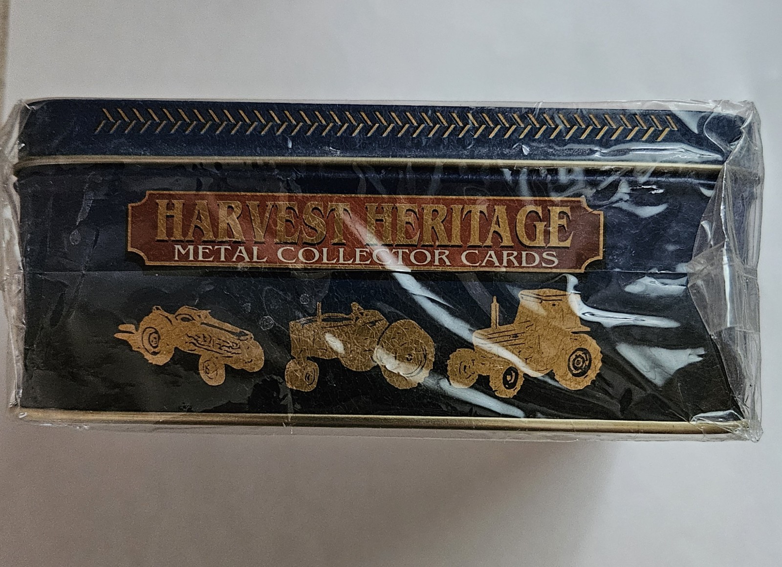 1995, ERTL Harvest Heritage Metal Collector Cards New Holland Unopened Tin