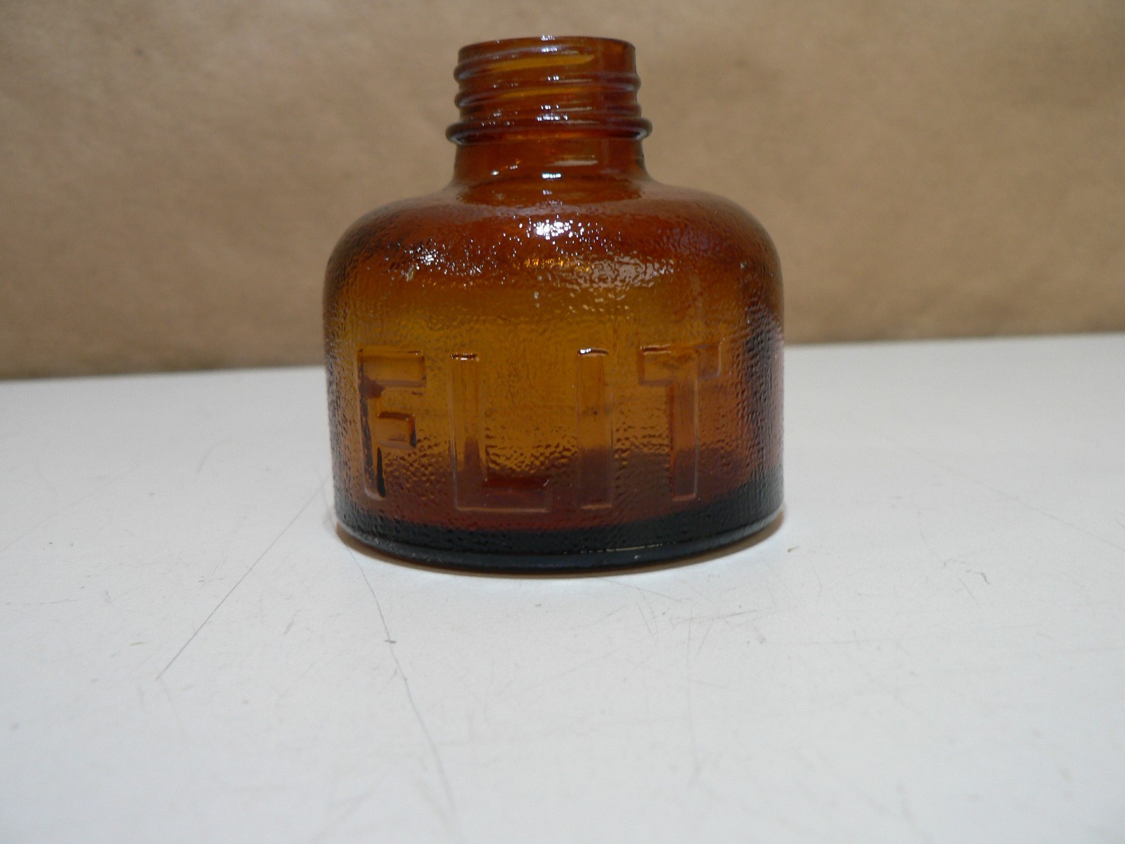 Vintage Flit Sprayer Brown Glass Container Only Awesome Condition